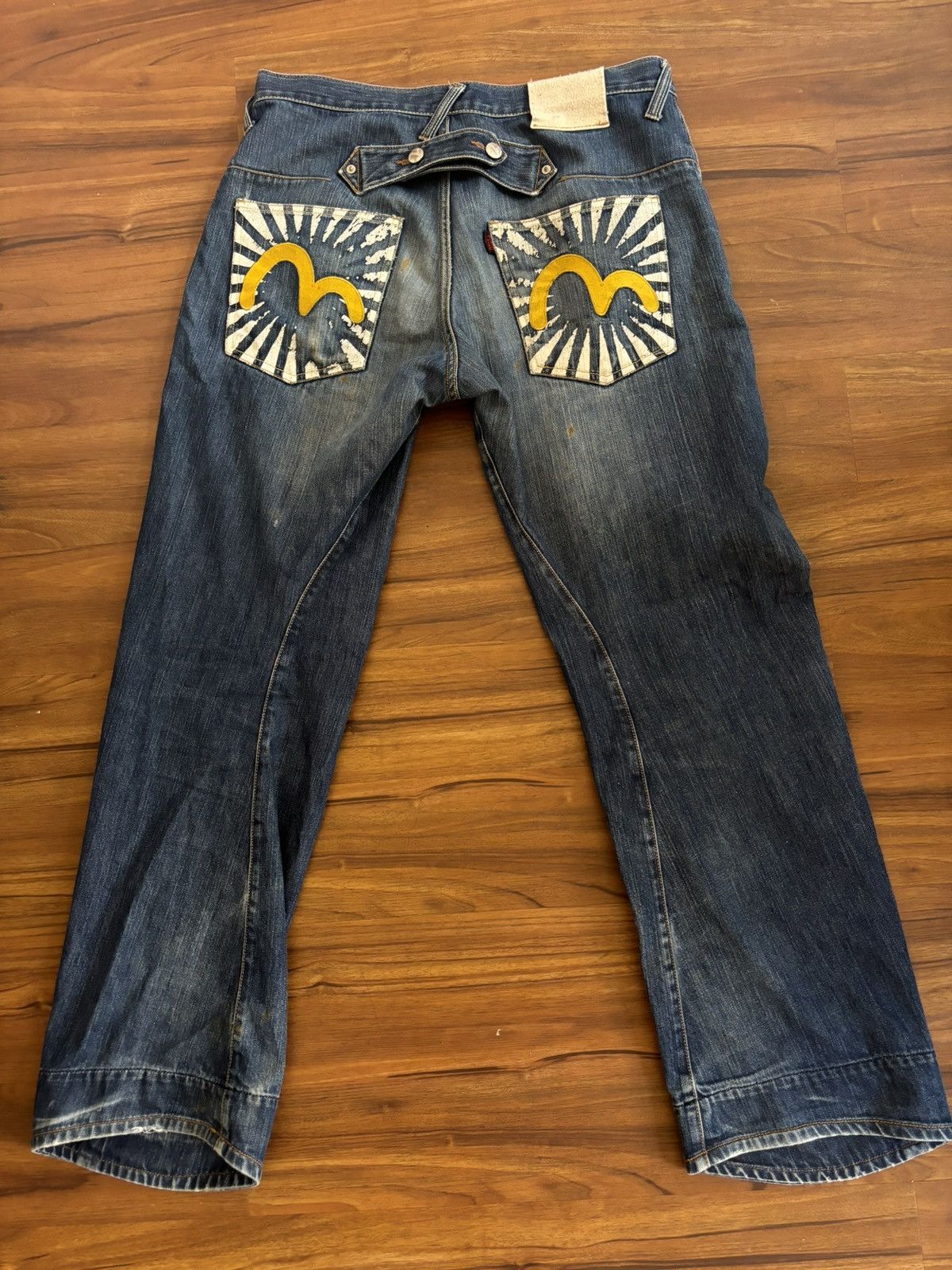 image of Yamane (Evisu) Denim Arch Jeans in Blue, Men's (Size 34)