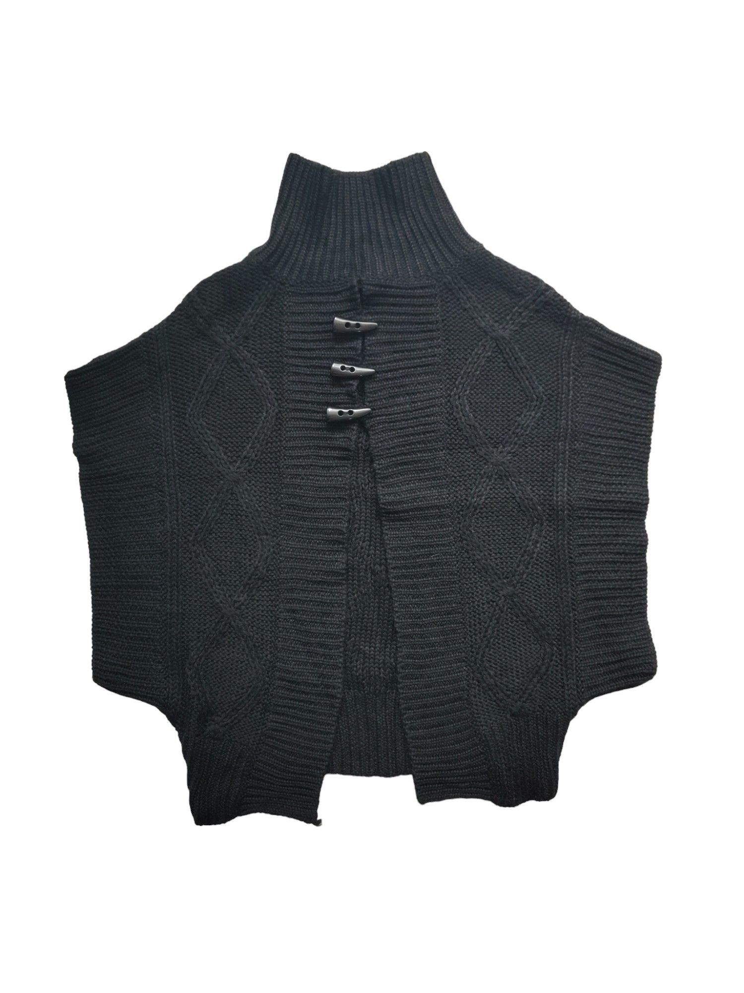 Stella McCartney Black Knitted Vest With High Collar And 3 Toggles Buttons Size S / US 4 / IT 40 - 1 Thumbnail