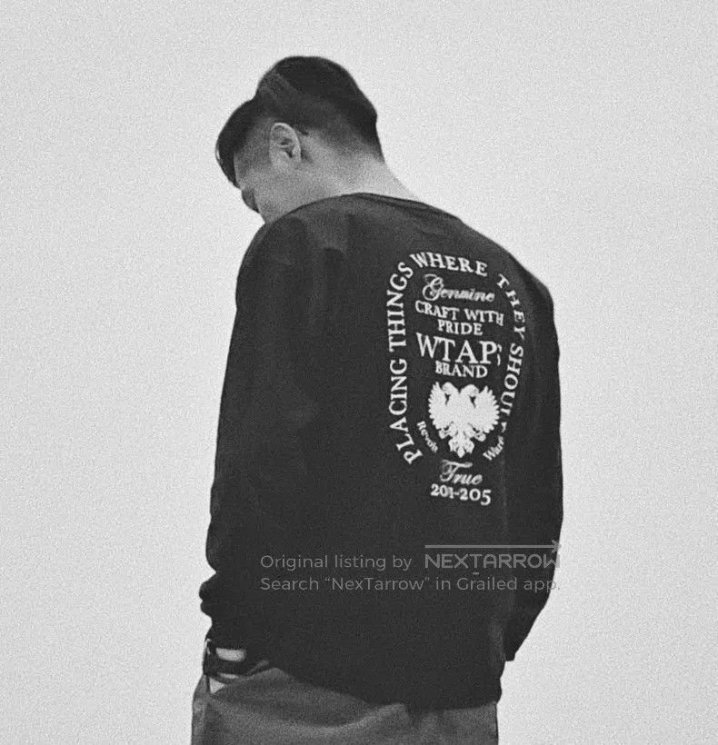 Wtaps Wtaps Double Eagle Black Gold Logo Long Sleeve T-Shirt Size US M / EU 48-50 / 2 - 1 Thumbnail