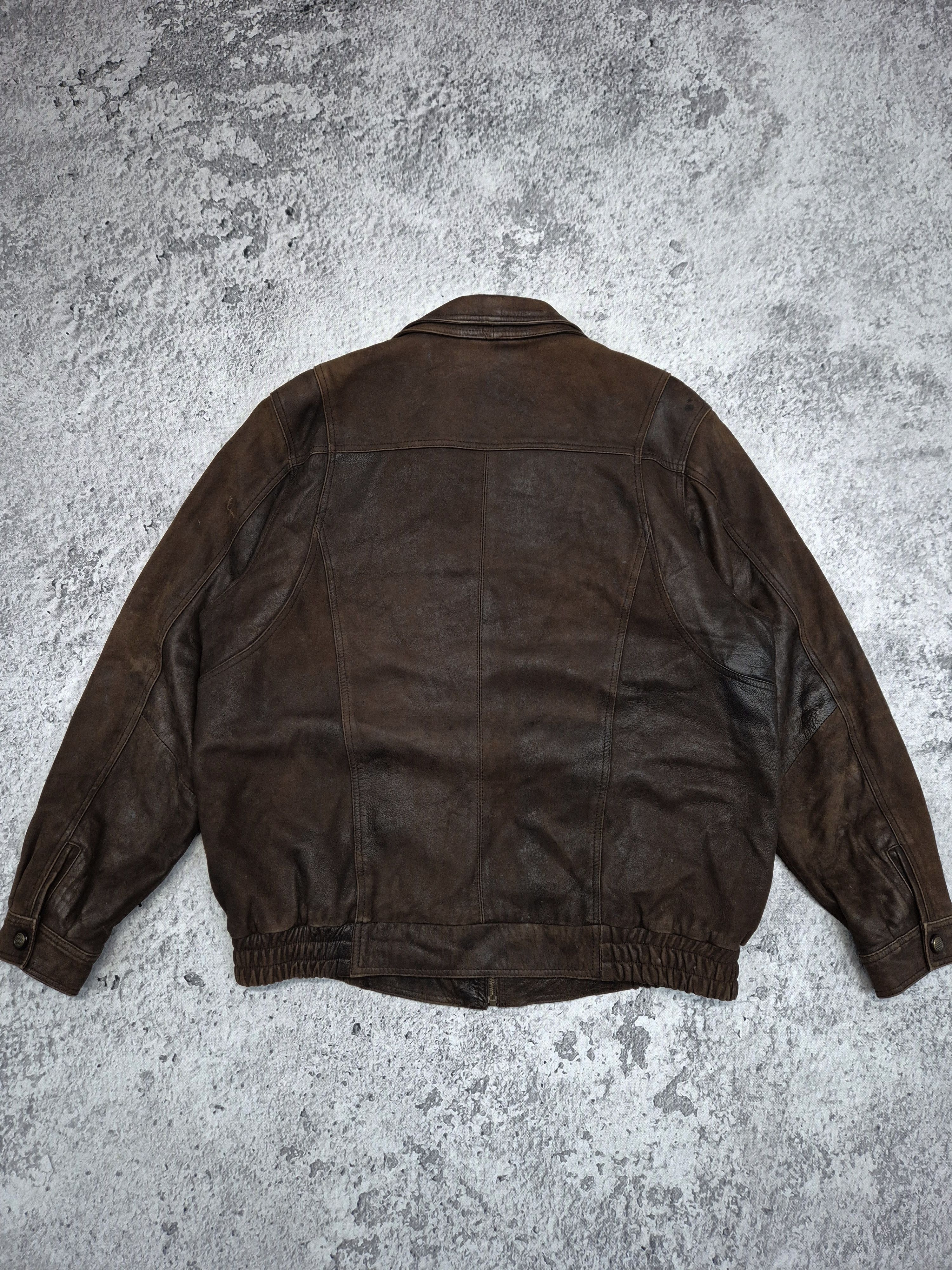 Vintage Vintage Avant Garde Leather Bomber Jacket Size US XXL / EU 58 / 5 - 3 Thumbnail