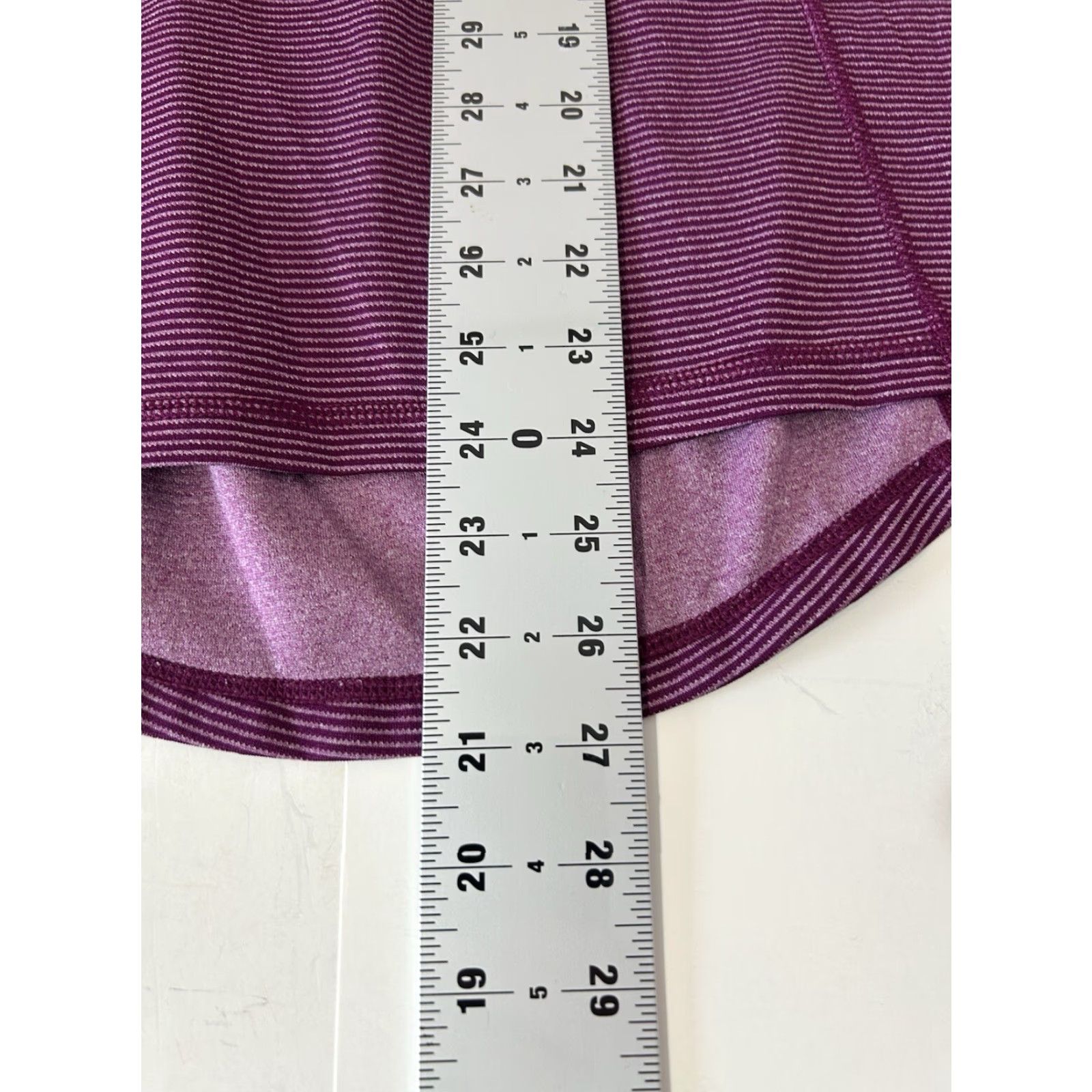 Vintage XERSION Slim Fit Long Sleeve Pullover Top Women Small Purple Striped 1/4 Zip Pullover Mock Neck Lightweight Casual Activewear Season: All Size S / US 4 / IT 40 - 3 Thumbnail