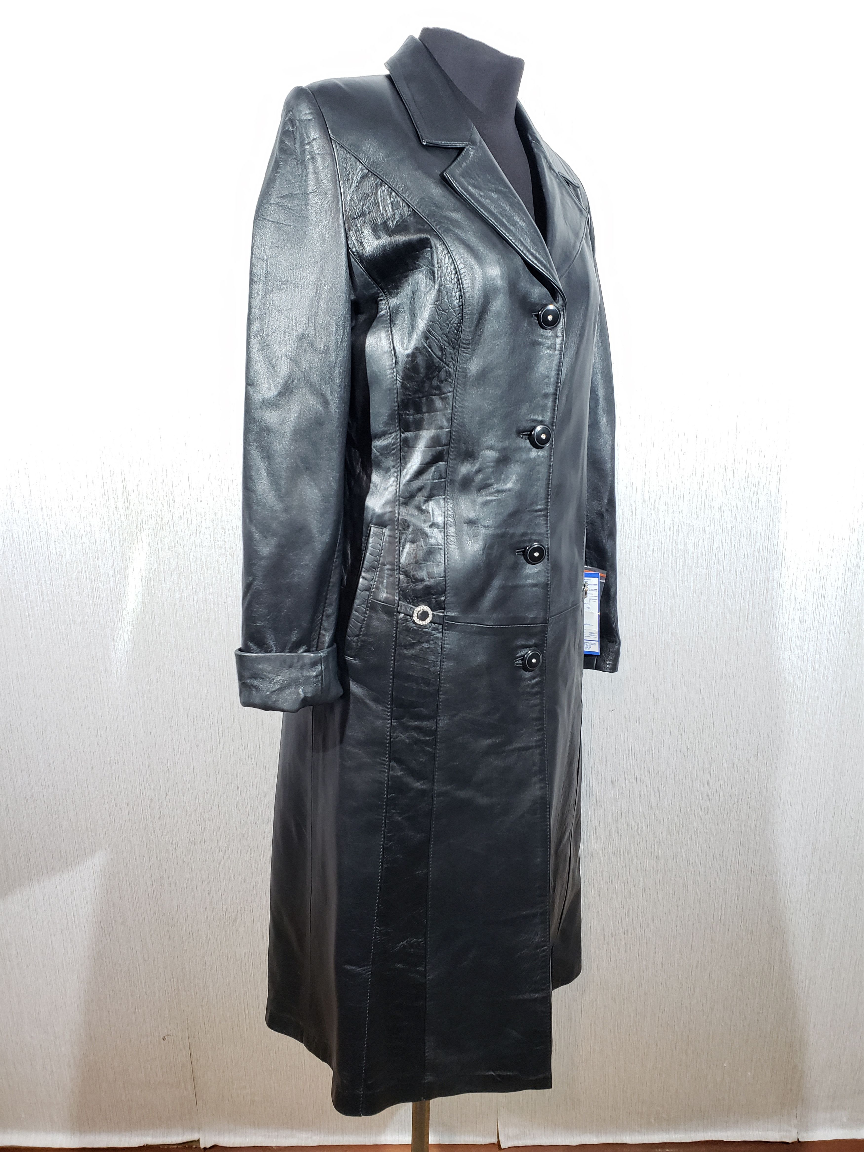 Other Stylish women's long leather jacket. Size L / US 10 / IT 46 - 2 Thumbnail