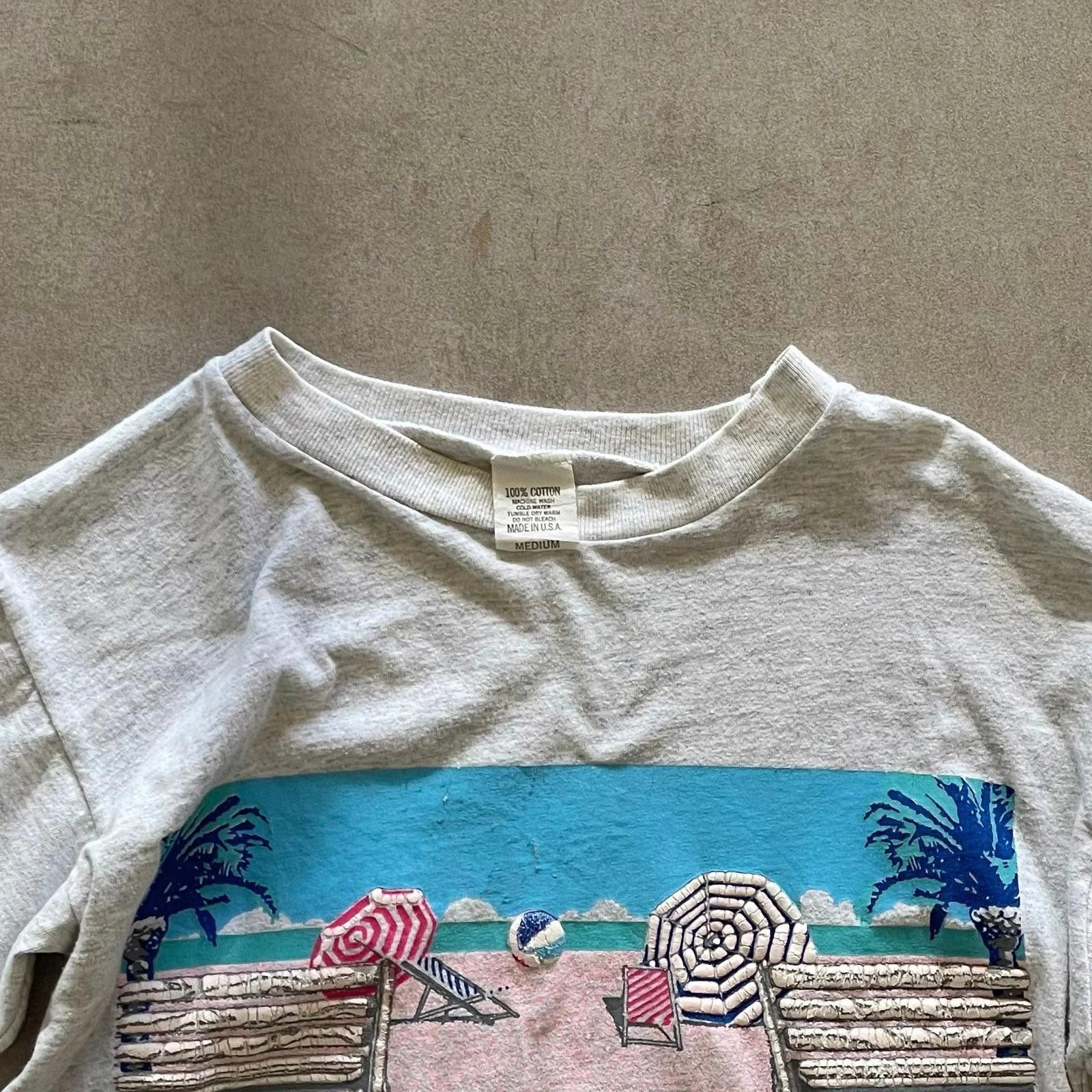 Designer Boardwalk Graphic Ringers White T-Shirt-M Size ONE SIZE - 3 Thumbnail
