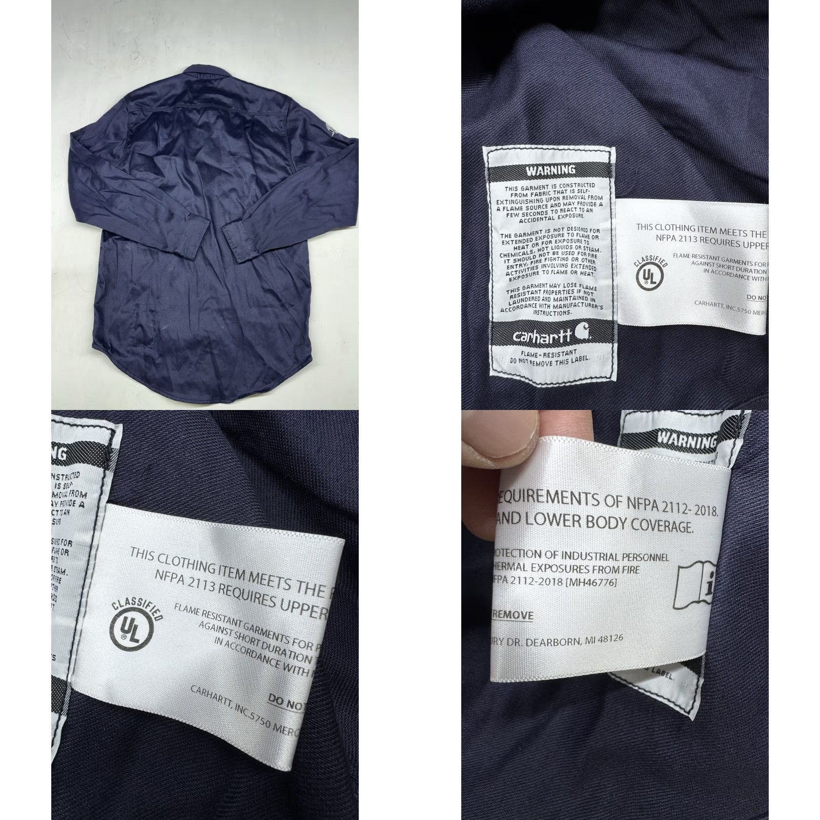 Carhartt Carhartt FR Button-Down Shirt Men S Navy Flame Resistant Work Long Sleeve FRS003 Size US S / EU 44-46 / 1 - 8 Thumbnail