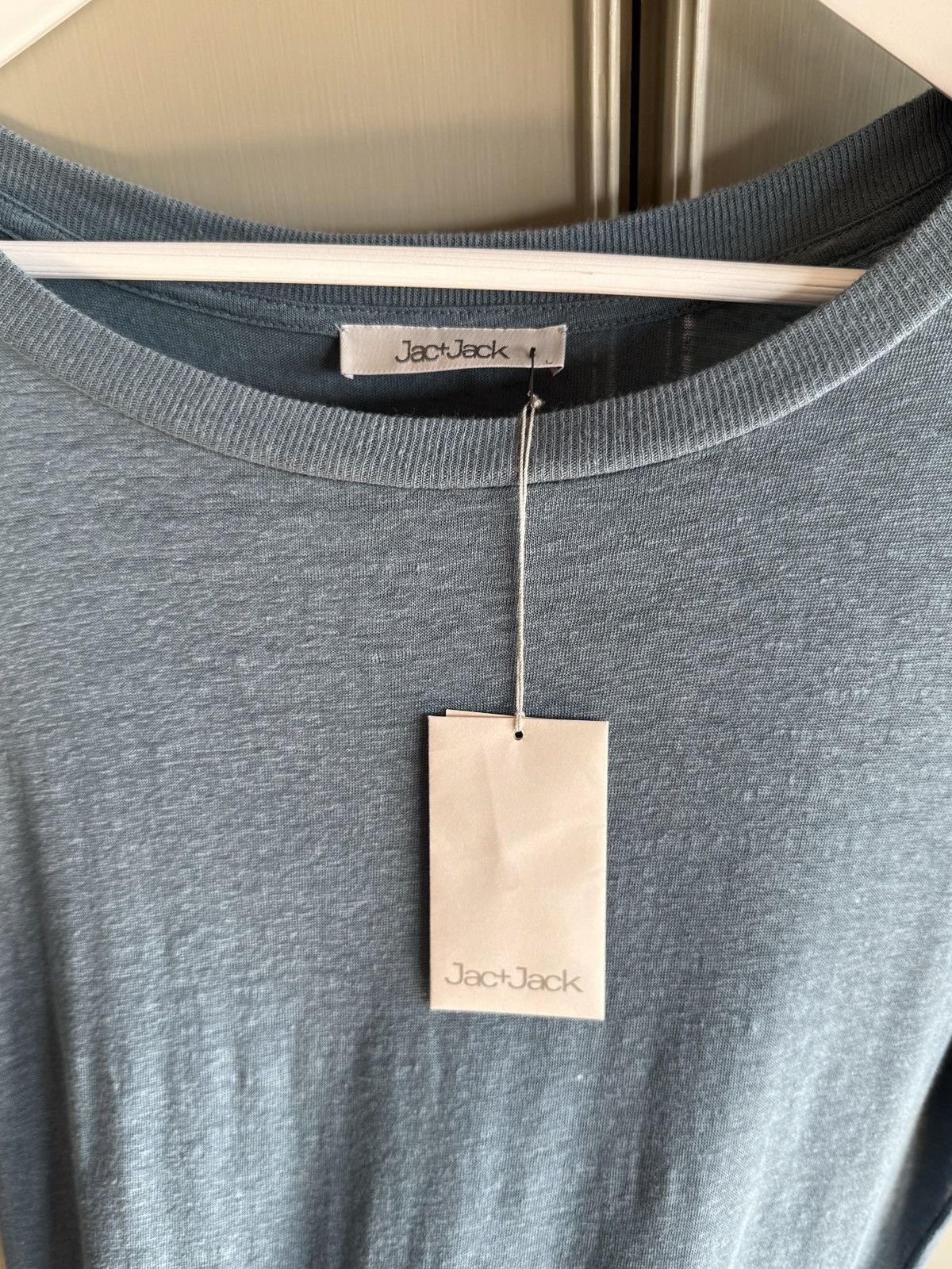 Jac + Jack Curved Hem Woven Linen Tee - NWT Size L / US 10 / IT 46 - 2 Thumbnail