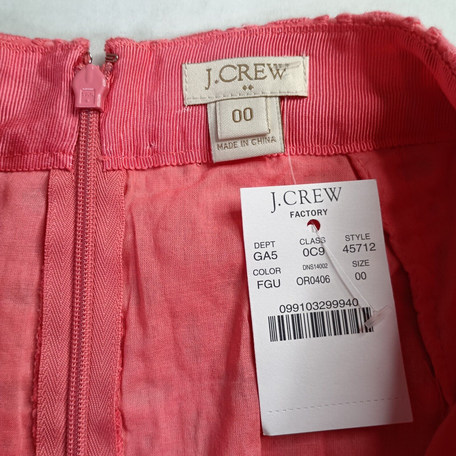 J.Crew J Crew Pencil Skirt Women’s 00 Pink Explored Eyelet Lining Size 24" / US 00 / IT 34 - 3 Thumbnail