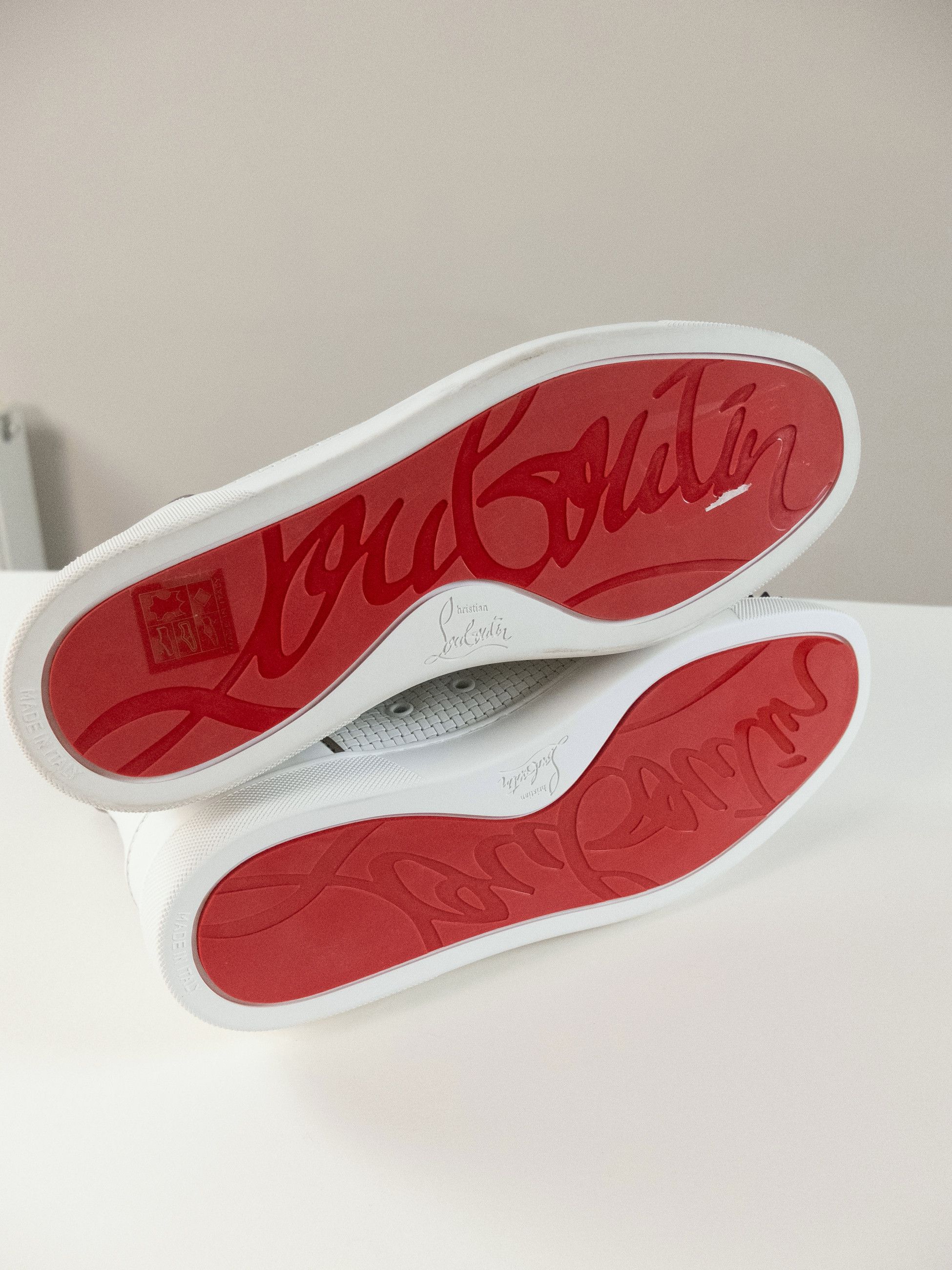 Christian Louboutin CHRISTIAN LOUBOUTIN Louis Spikes white leather sneakers 9.5 Size US 9.5 / EU 42-43 - 7 Thumbnail