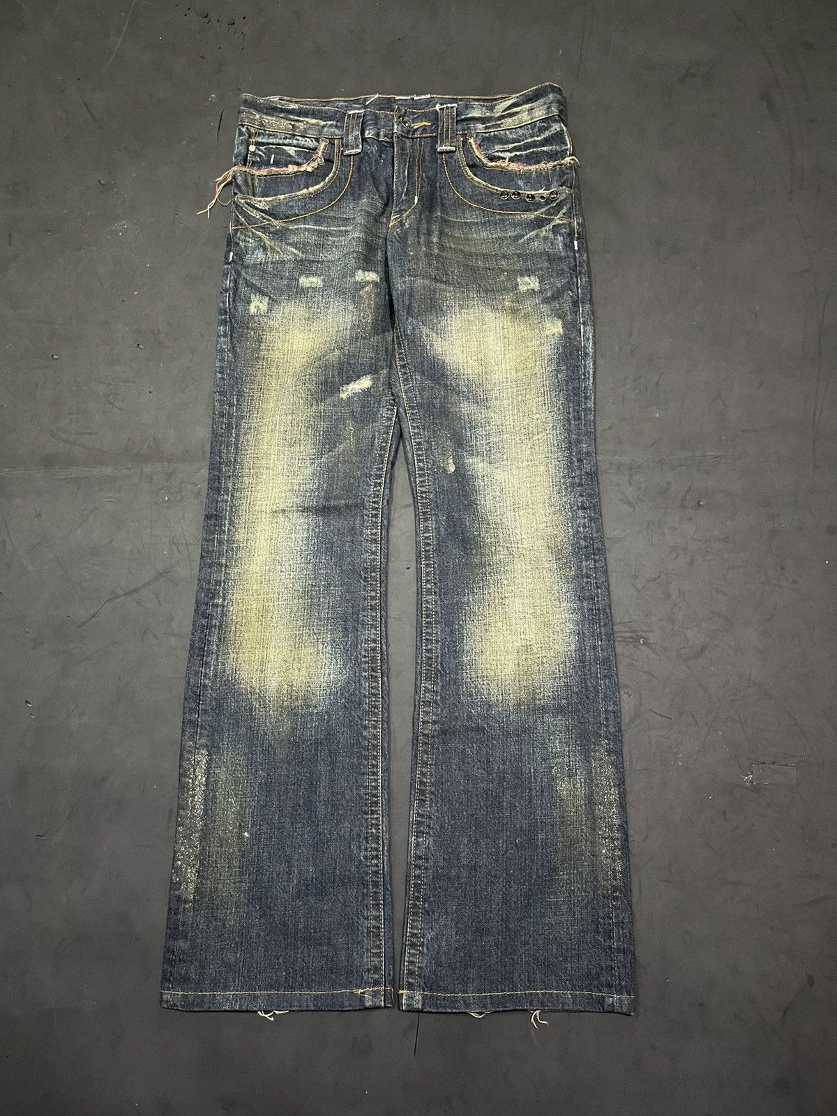 image of Semantic Design Flared Jeans in Raw Denim, Men's (Size 32)