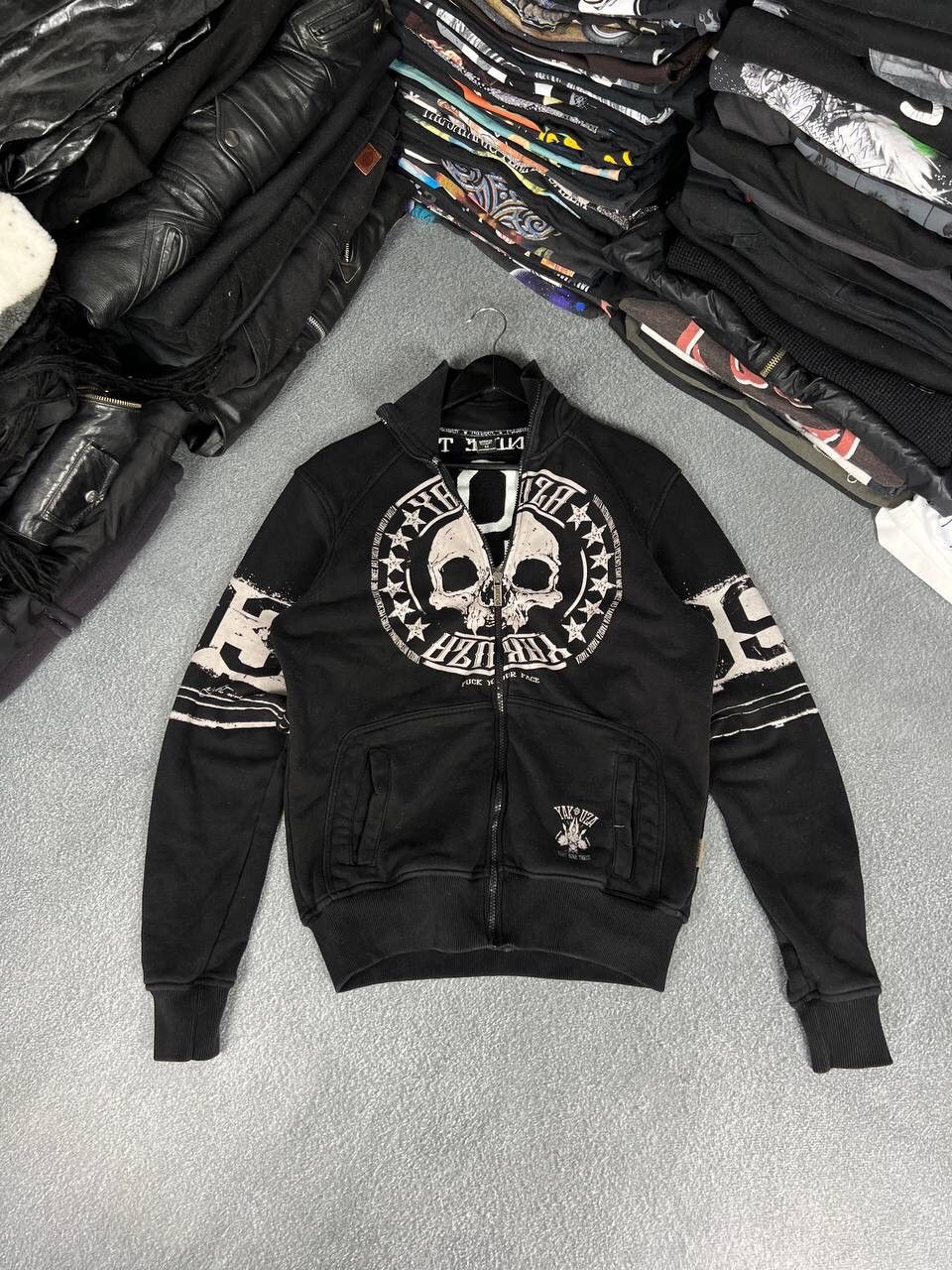 Affliction Affliction Style Grunge Cyber Skull Zip Sweatshirt Size US M / EU 48-50 / 2 - 1 Thumbnail