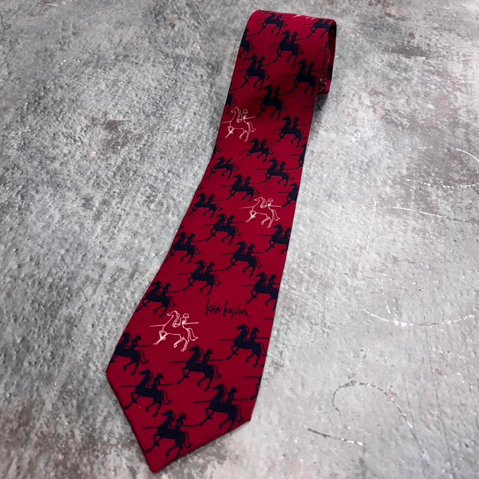 Japanese Brand × Vintage Vintage Koh Kojima Japanese Red & Blue Tie. SIlk Size ONE SIZE - 1 Thumbnail
