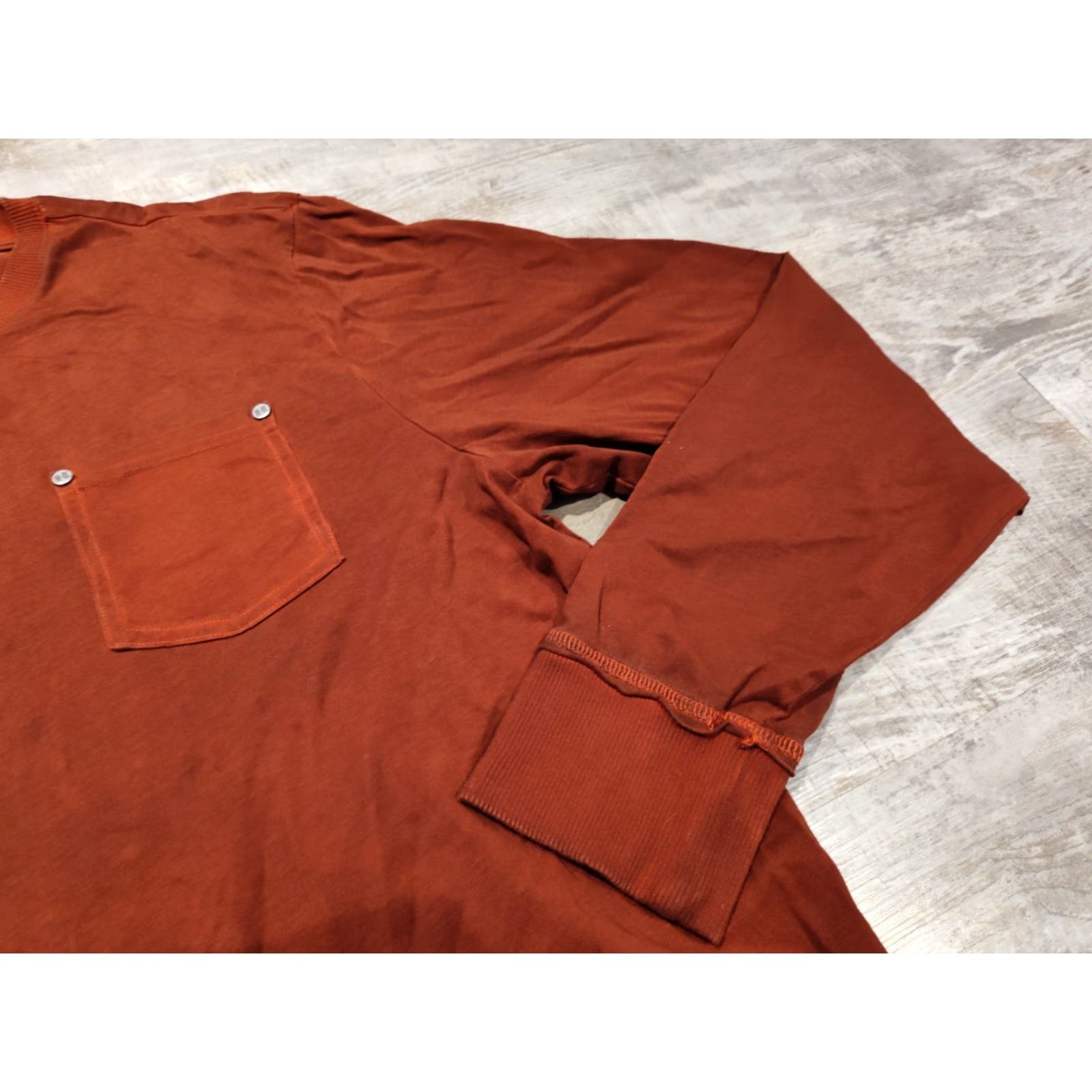 Harley Davidson Harley-Davidson Long Sleeve Henley Shirt Men XL Burnt Red Motorcycle Eagle Cotton Casual Size US XL / EU 56 / 4 - 4 Thumbnail