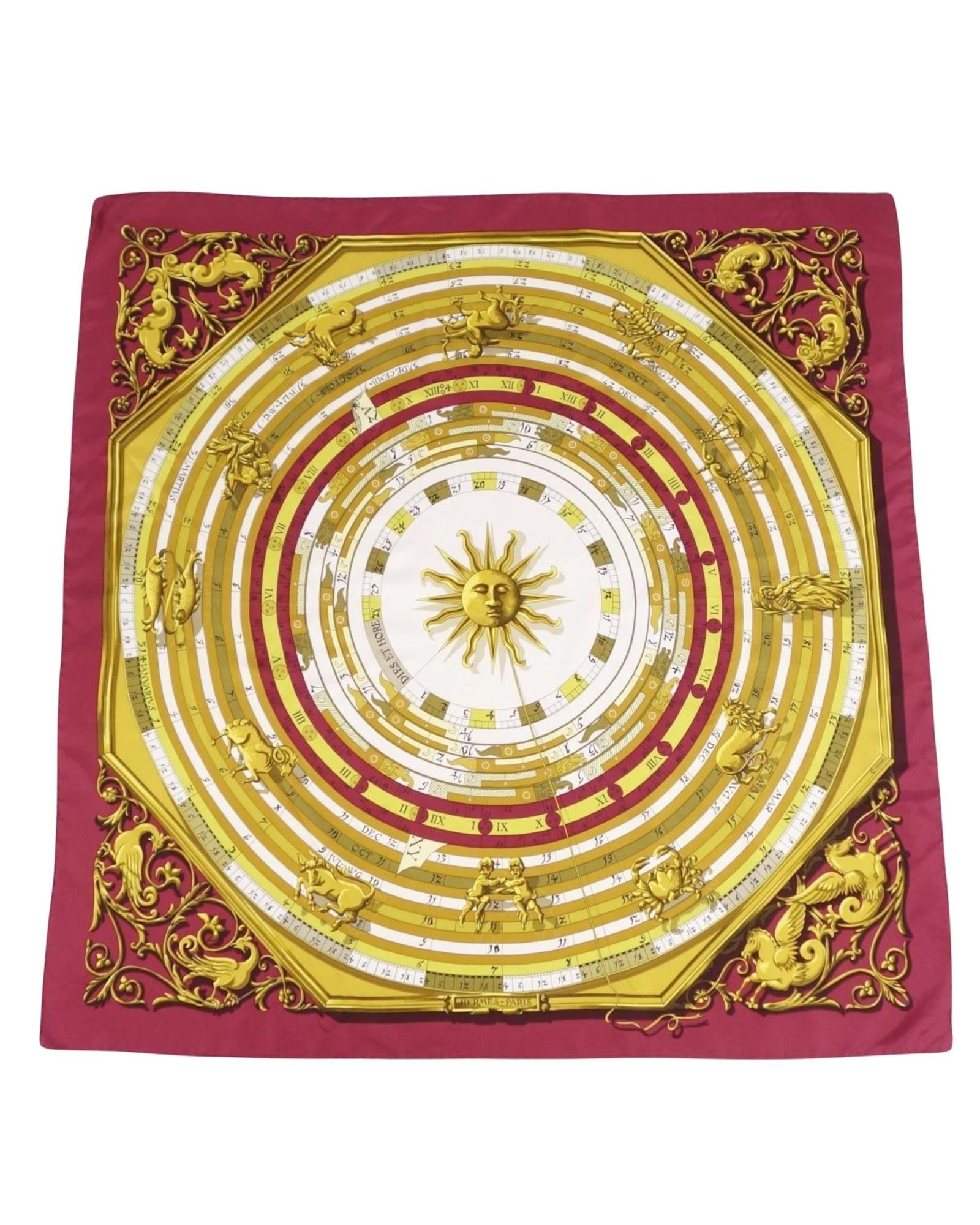 image of Hermes Luxurious Silk Scarf With Vibrant Designs, Women's
