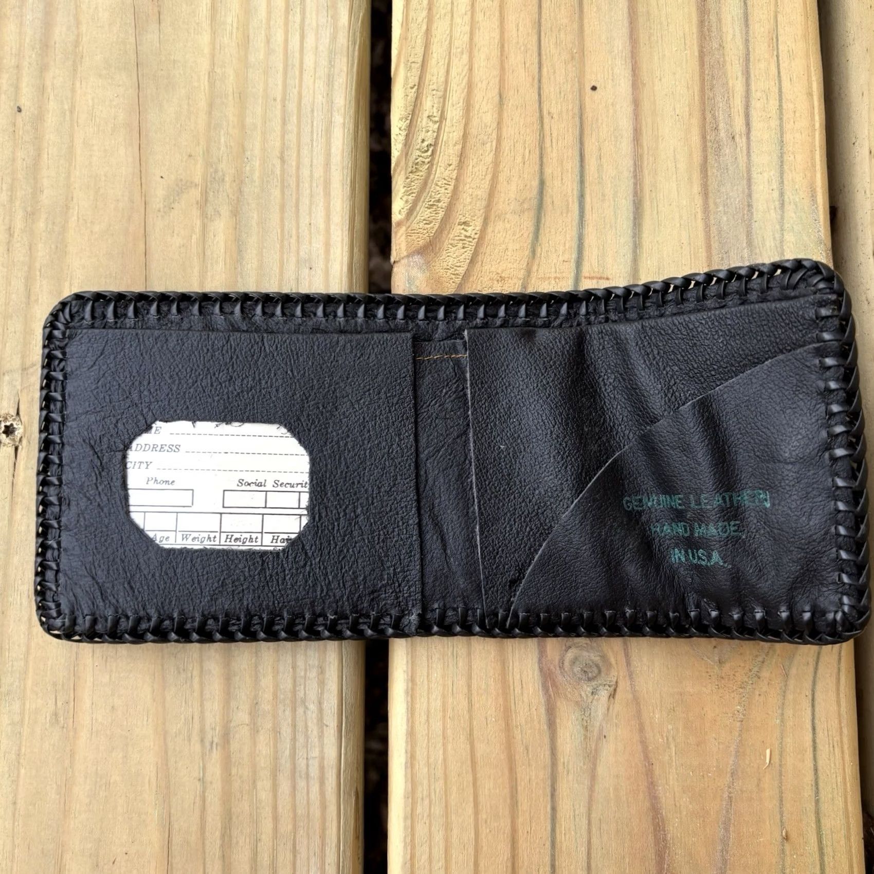 Vintage VINTAGE Wallet Leather Whipstitch Bifold Hand Tooled USA Made Trifold Cowboy Money USA Men Brown Leather Wallet Horse Eagle Pattern 9 in 4 in Fans Mrn Size ONE SIZE - 3 Thumbnail