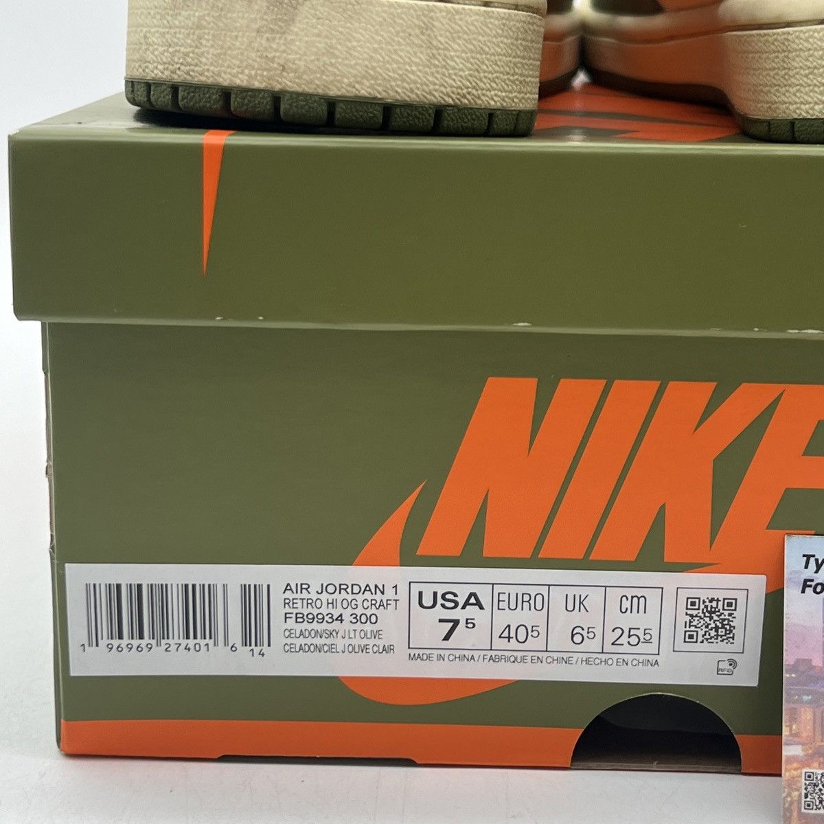 Nike Air Jordan 1 high craft celadon Size US 7.5 / EU 40-41 - 6 Thumbnail