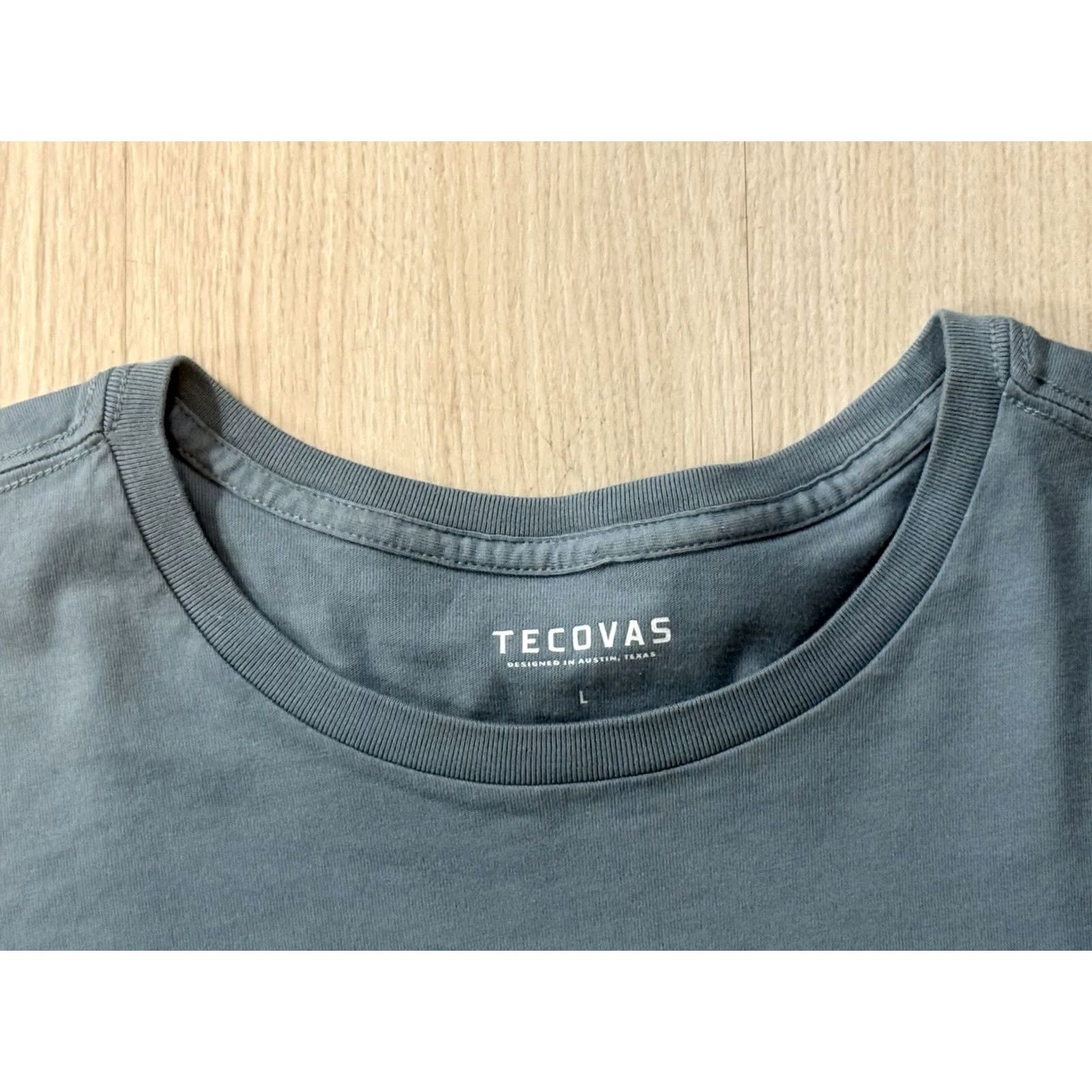 Tecovas Tecovas Quality Goods Pima Cotton Shirt Large Austin Texas Cowboy Hat Western Graphic Print Short Sleeve T-Shirt Blue Cotton USA 2020s Mens L Size US L / EU 52-54 / 3 - 4 Thumbnail