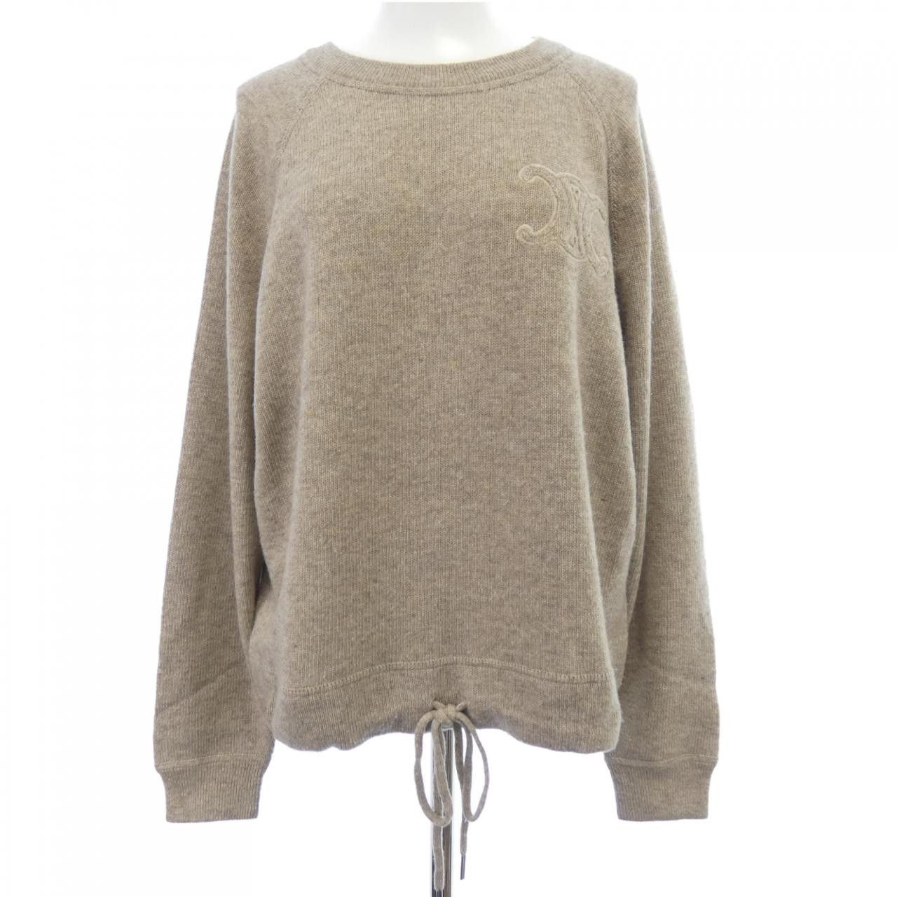 Celine Celine CELINE Triomphe Cashmere Blend Knit Textile Tops 2AE4U742X DUTY FREE for USA Size ONE SIZE - 1 Thumbnail