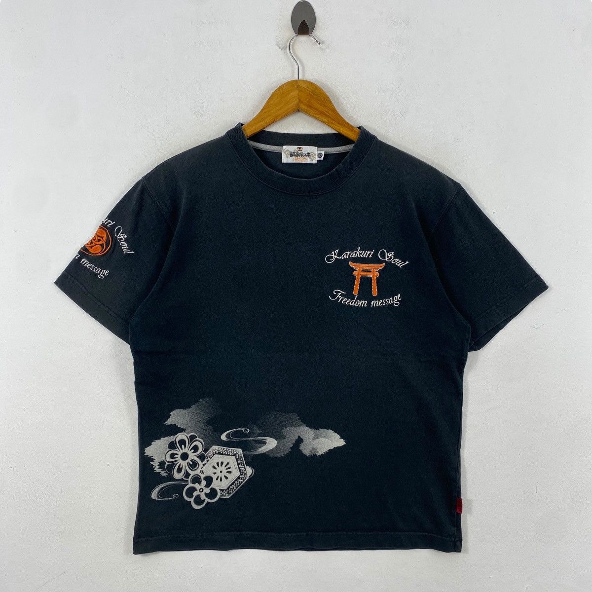 Japanese Brand KARAKURI TAMASHI God Of Thunder Japanese Oriental Tee Size US L / EU 52-54 / 3 - 6 Thumbnail