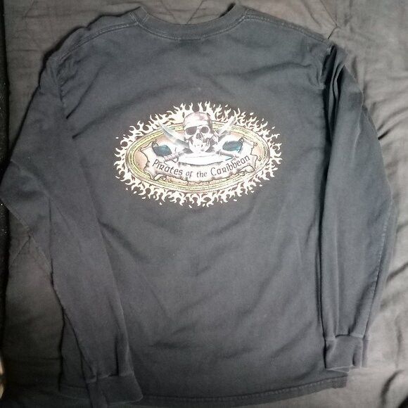Disney × Vintage Vintage Y2K Disney Pirates Of The Caribbean Flames T-Shirt Size US L / EU 52-54 / 3 - 7 Thumbnail