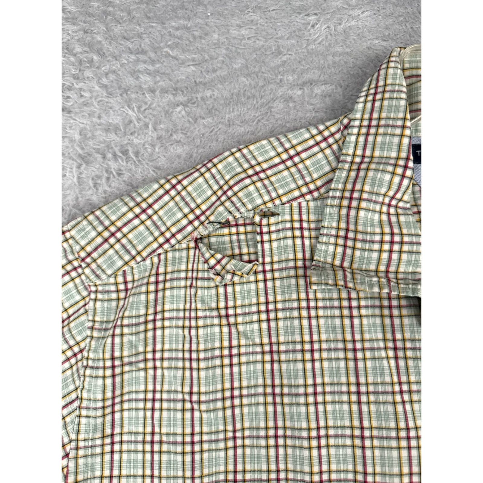 Tommy Hilfiger Tommy Hilfiger Shirt Adult XL Green Plaid Button-Up Cotton Casual Mens Hawaiian Vacation Resort Size US XL / EU 56 / 4 - 6 Thumbnail
