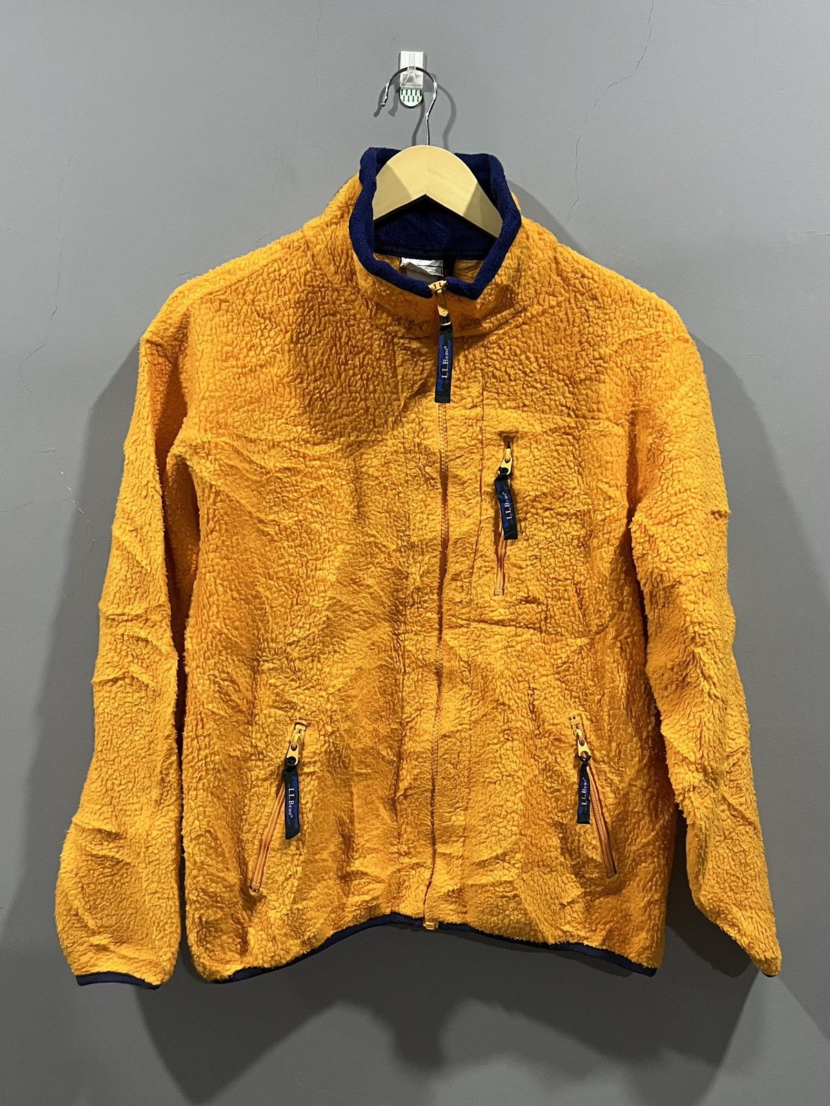Vintage 90s LL BEAN Deep Pile Fleece Zipper Jacket