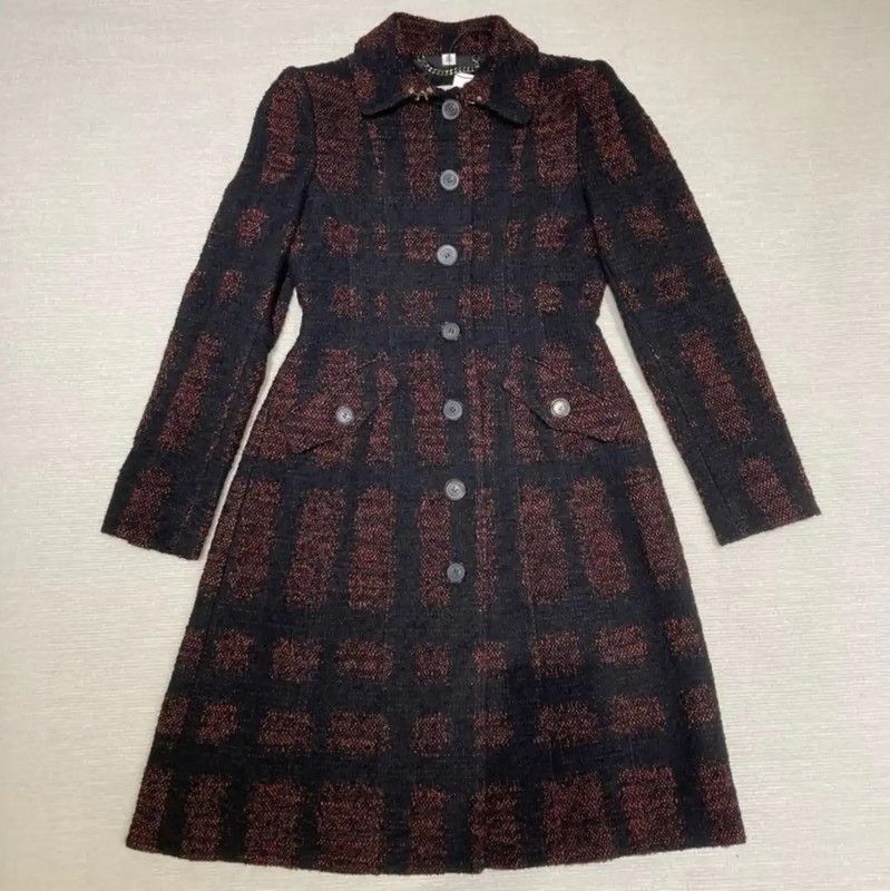 Burberry Burberry Multicolor Wool Midi Coat for Women Size S / US 4 / IT 40 - 1 Thumbnail