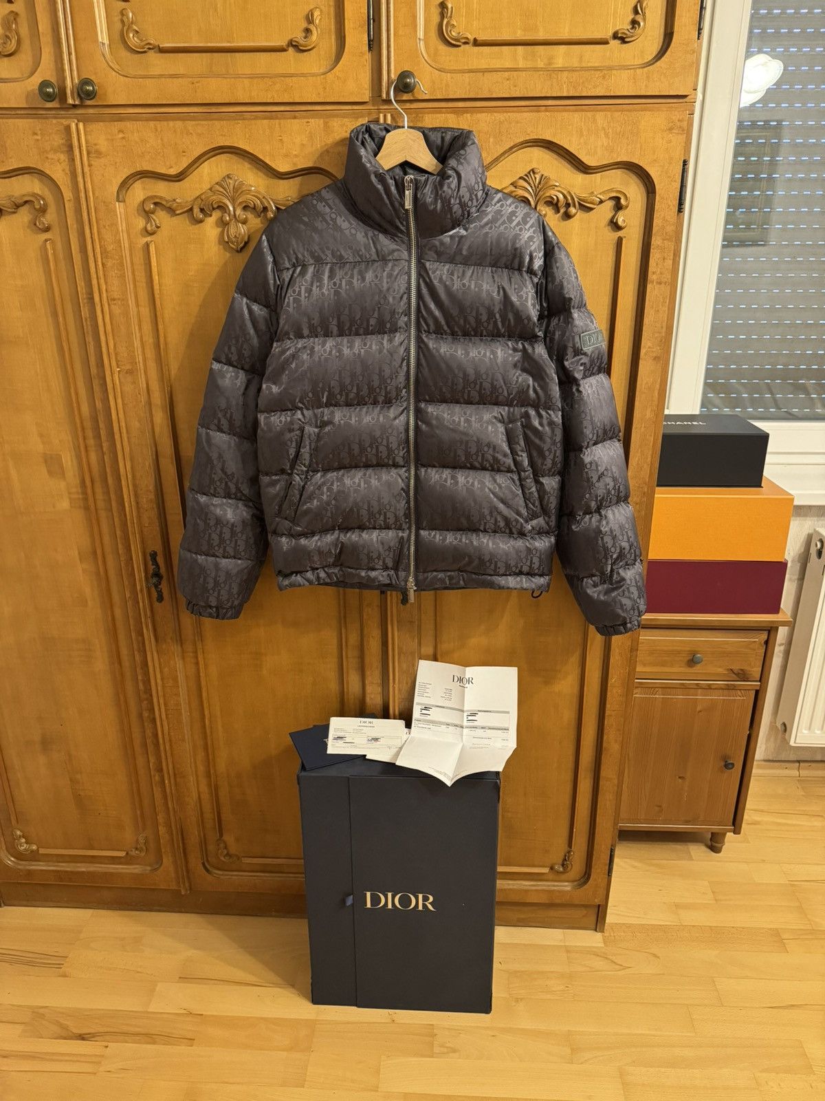 Dior Dior Oblique Puffer Jacket Gunmetal Grey Size US S / EU 44-46 / 1 - 1 Thumbnail