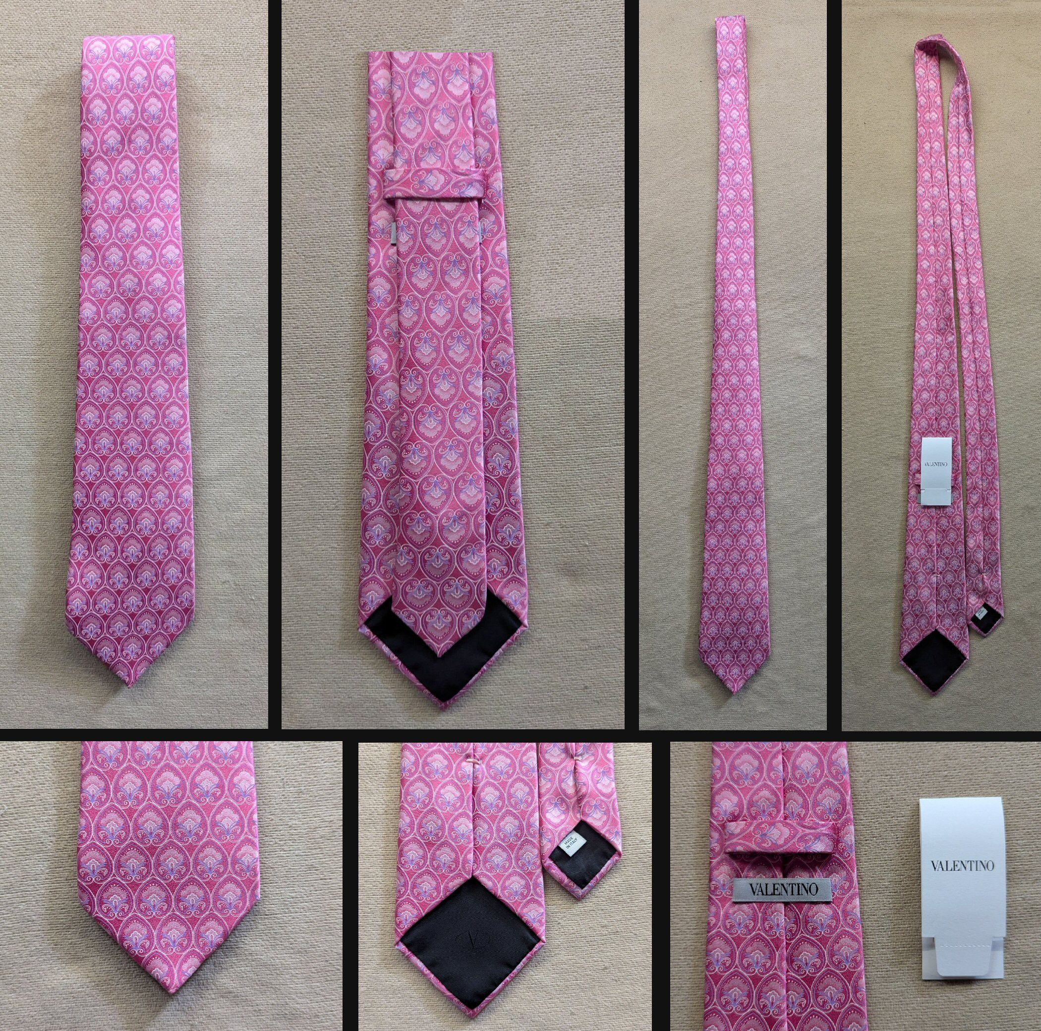 Valentino Valentino Pink Patterned Silk Tie (NWT) Size ONE SIZE - 1 Thumbnail