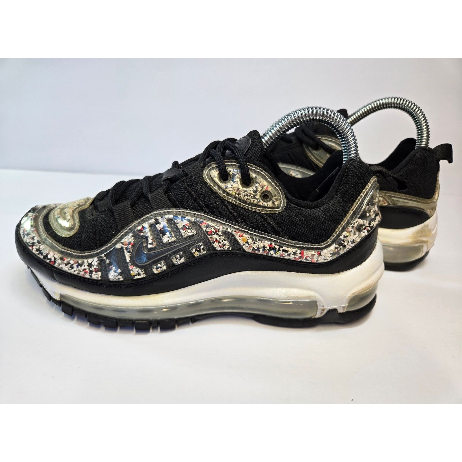 Nike Air Max 98 LX RECYCLED BLACK WHITE Shoes Womens Size