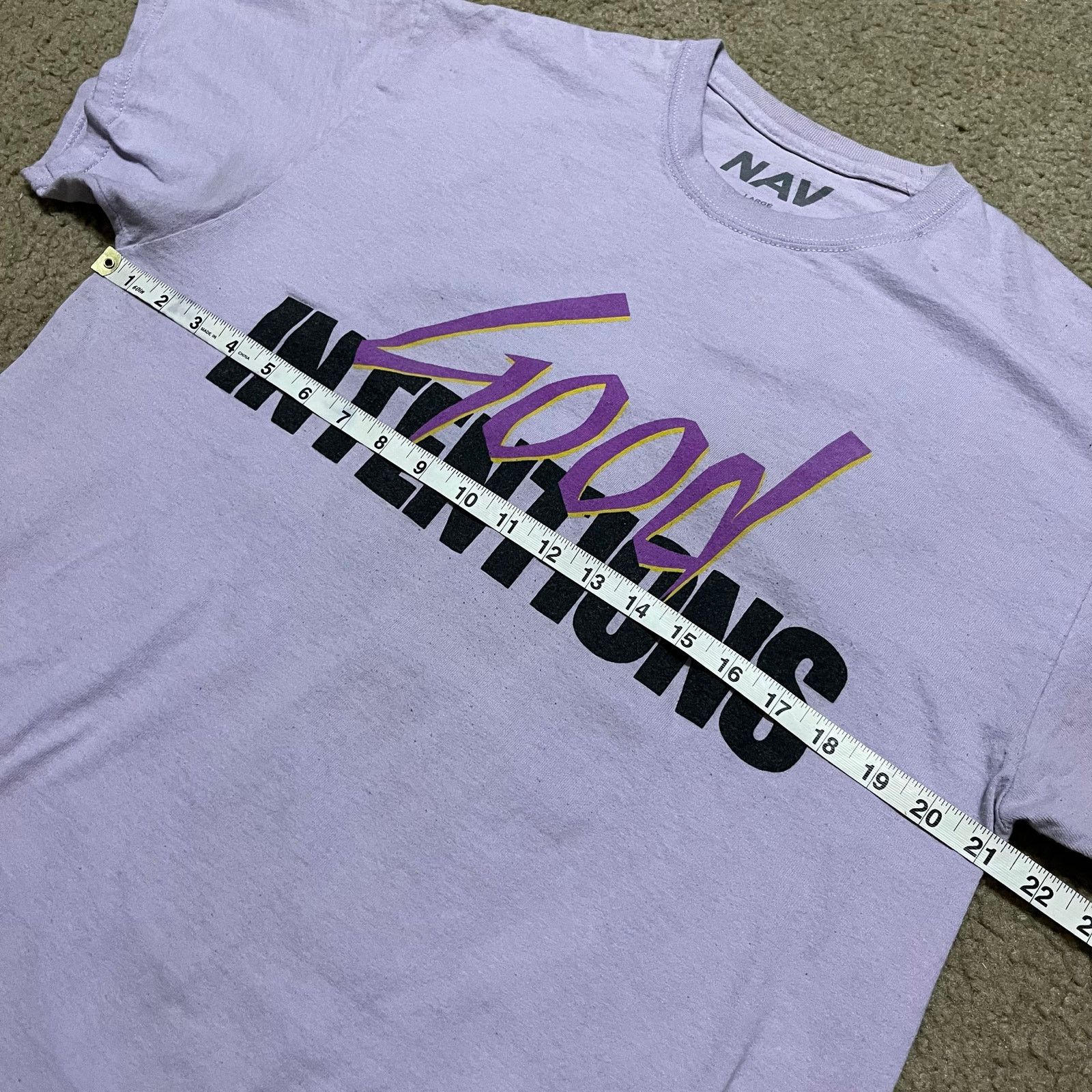 Vlone V Lone NAV ‘Good Intentiona’ Labender Graphci Shirt Large Size US L / EU 52-54 / 3 - 5 Thumbnail