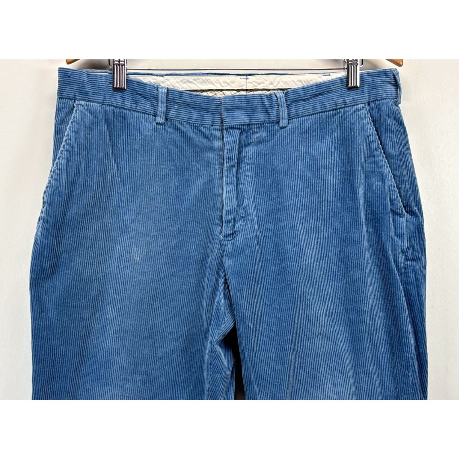 Polo Ralph Lauren VINTAGE Polo Ralph Lauren Corduroy Pants Men 36x28.5 Flat Front Blue Cotton-Blend Corduroy Mens, 1990s Size US M / EU 48-50 / 2 - 2 Thumbnail