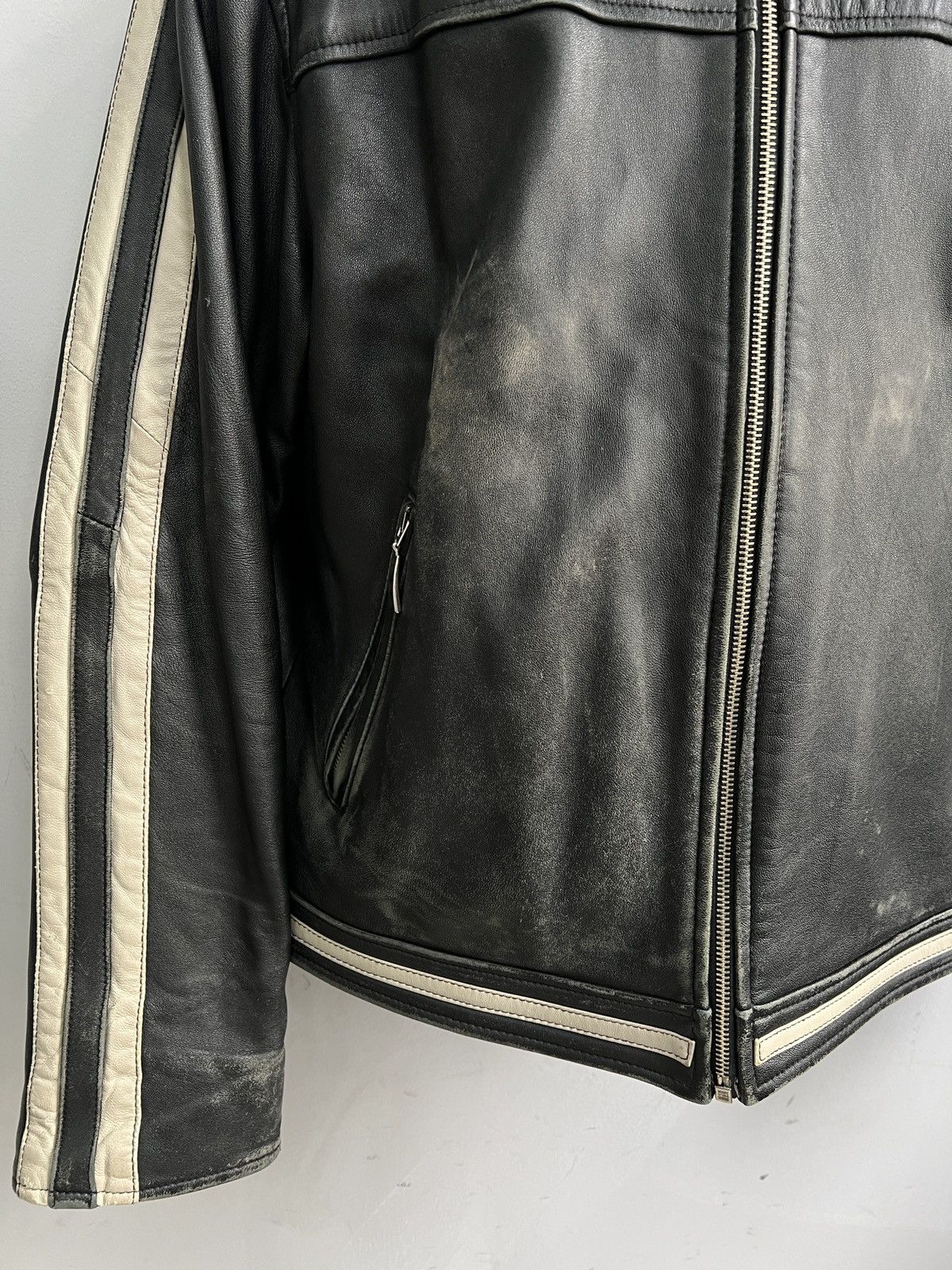 Diesel Diesel archive distressed leather y2k front logo jacket Size US L / EU 52-54 / 3 - 3 Thumbnail