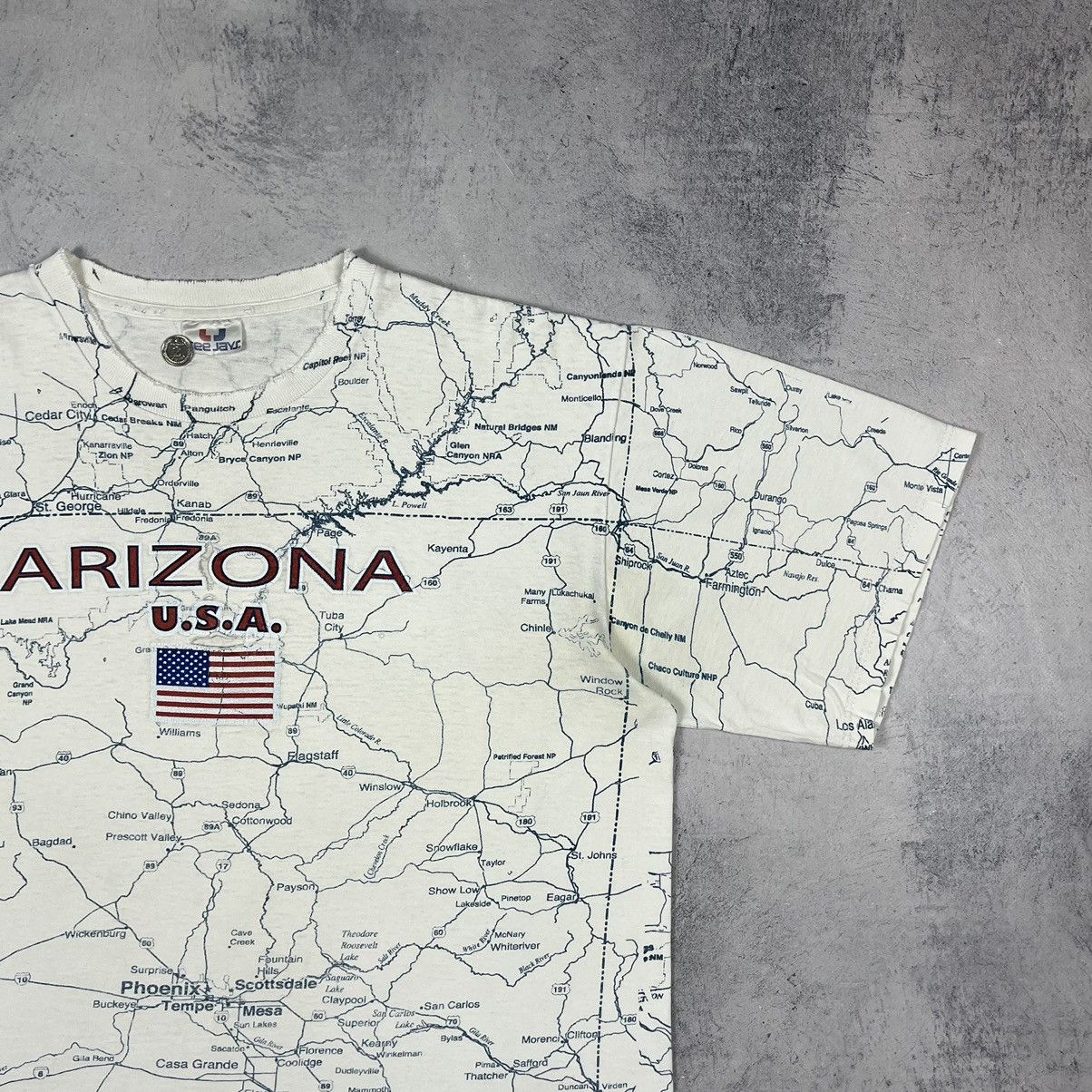 Other Vintage Arizona State Map all over print tee 90’s Size US L / EU 52-54 / 3 - 3 Thumbnail