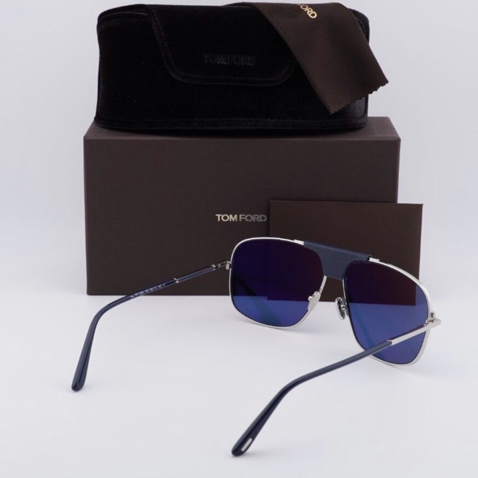 Authentic Tom ford blue aviator sunglasses Tom Ford Sunglasses Jake Pilot Metal Blue Ruthenium Silver  main image 2