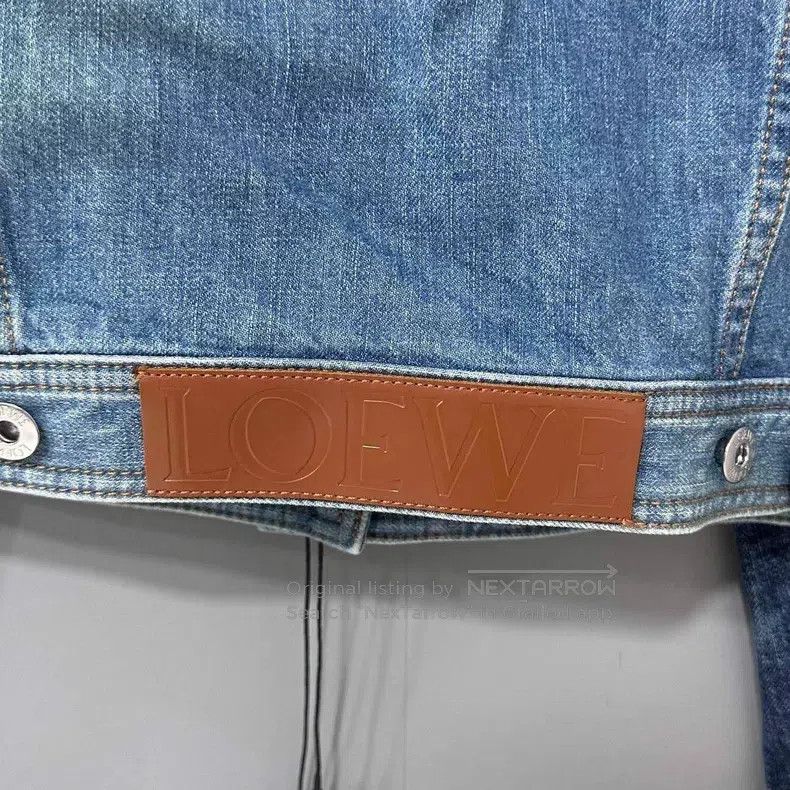 Loewe Loewe Leather Patch Logo Two-Tone Sleeve Denim Jacket Size XS / US 0-2 / IT 36-38 - 4 Thumbnail