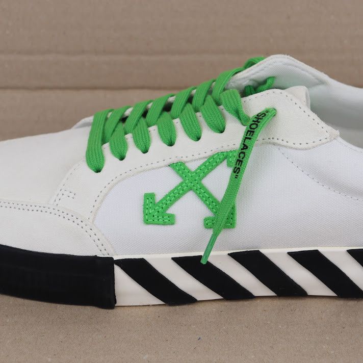 Off-White o1rshd1 Low Vulcanized Suede/Canva Sneakers in White Green Size US 6 / EU 39 - 5 Thumbnail
