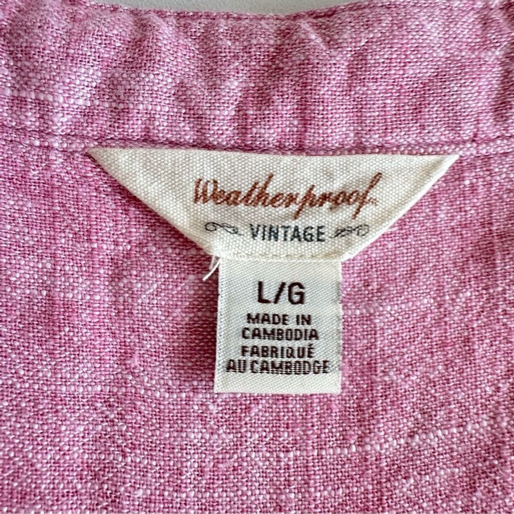 Weatherproof Weatherproof Linen Pink Shirt Size Large Button Down Shirt Size L / US 10 / IT 46 - 7 Thumbnail