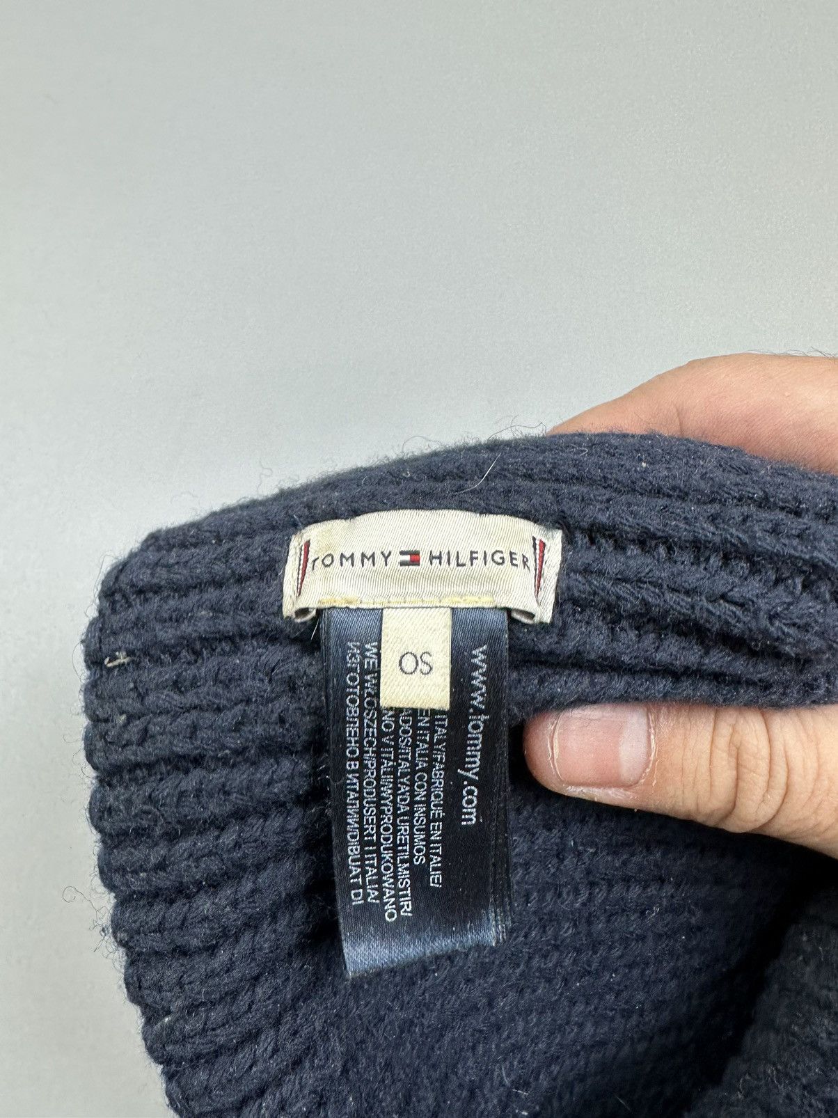 Tommy Hilfiger Tommy Hilfiger Blue Thick Knit Blue Logo Hat Size ONE SIZE - 3 Thumbnail