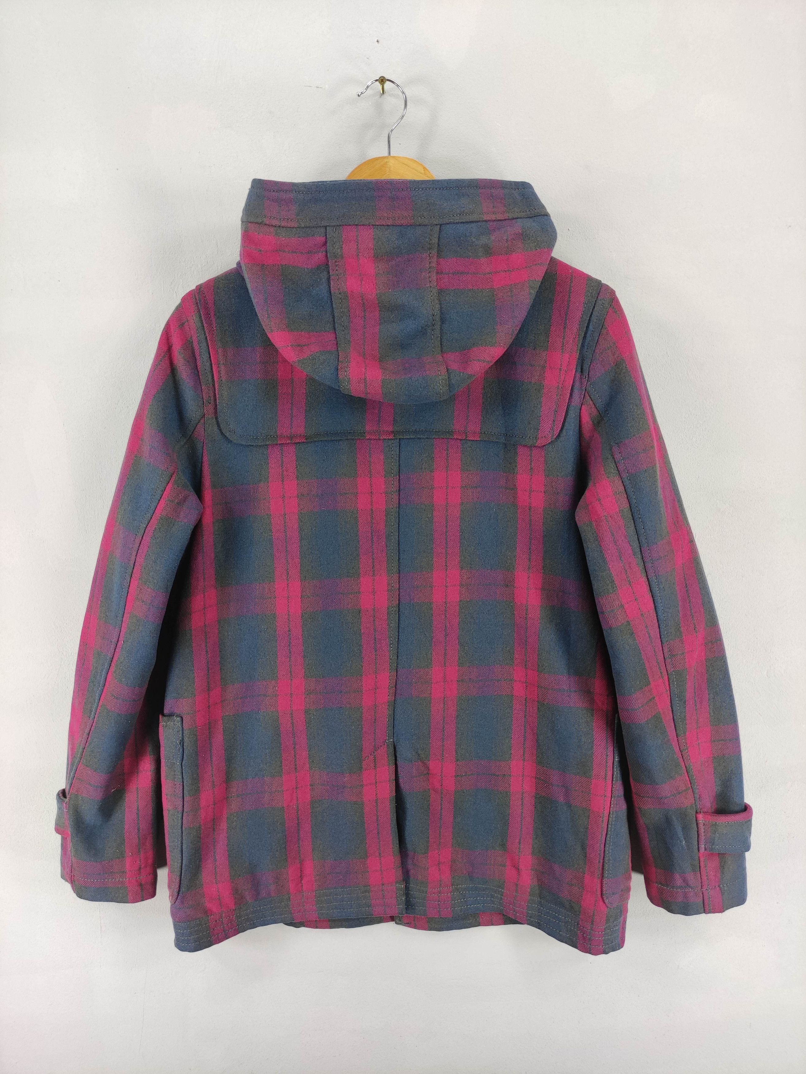 Japanese Brand Vintage Tielocken Duffel Wool Coat Hoodie Jacket Chekered Size L / US 10 / IT 46 - 7 Thumbnail