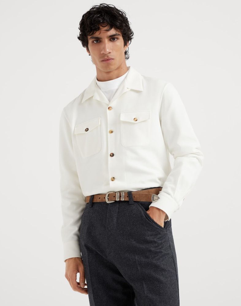 Brunello Cucinelli o1w1db10925 Shirt in White Size US XL / EU 56 / 4 - 1 Thumbnail
