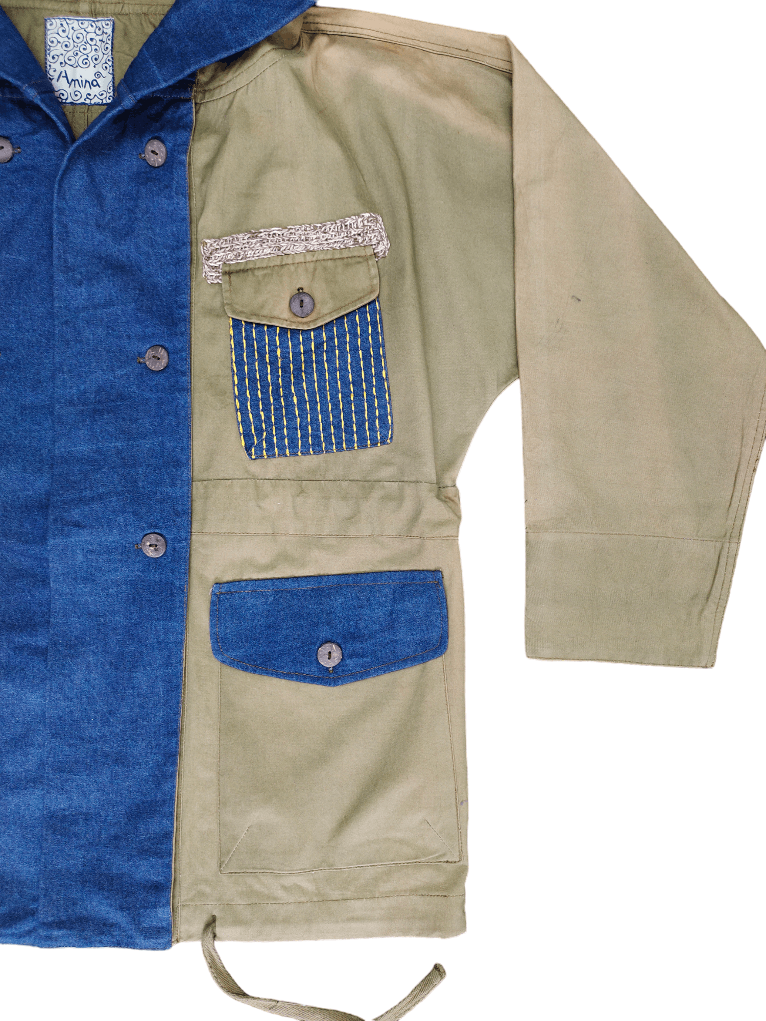 If Six Was Nine Amina Patchwork Boro Distress Color Multi Pocket Jacket Size US XL / EU 56 / 4 - 11 Thumbnail