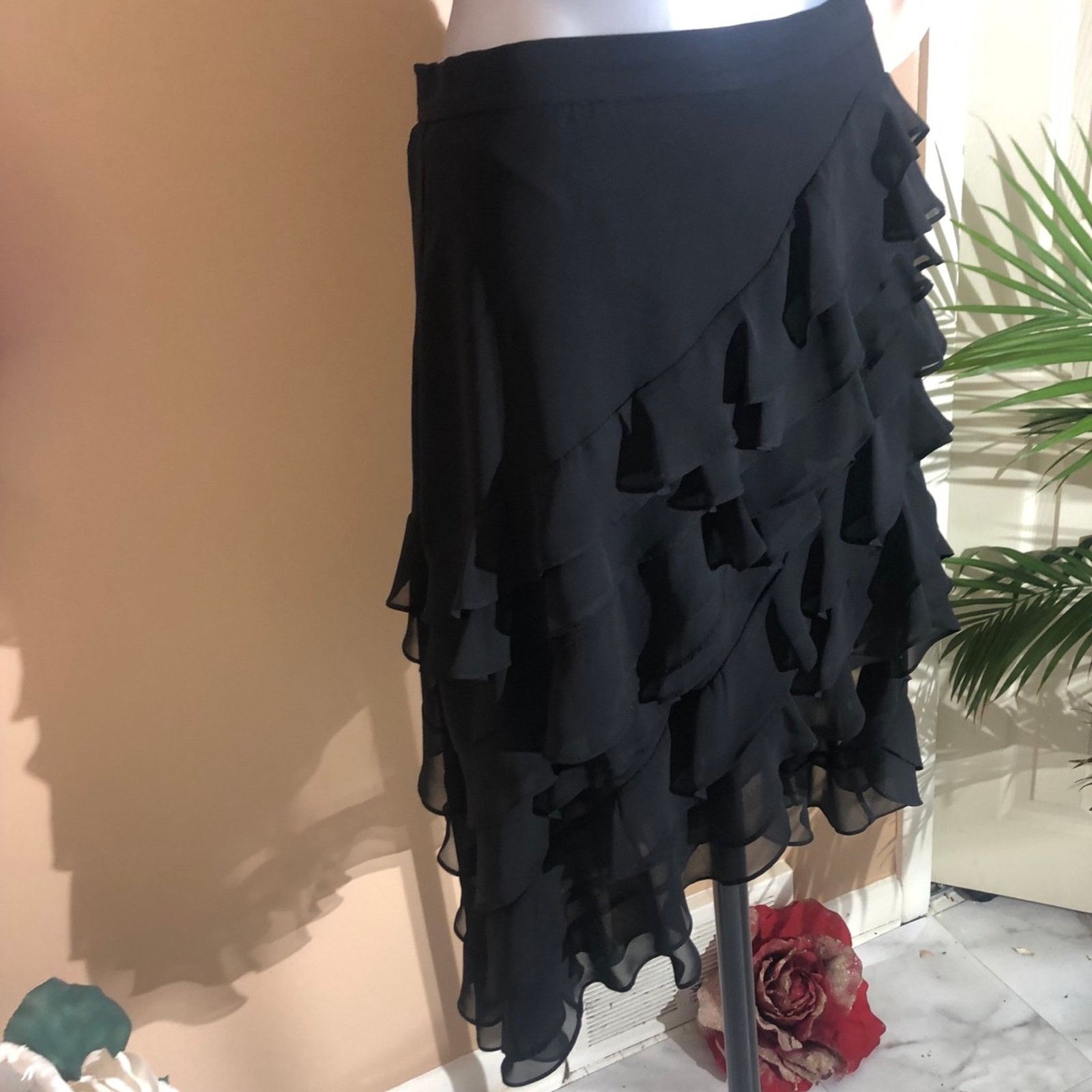 Other Asymmetrical black ruffle skirt from MSK Size 30" / US 8 / IT 44 - 4 Thumbnail