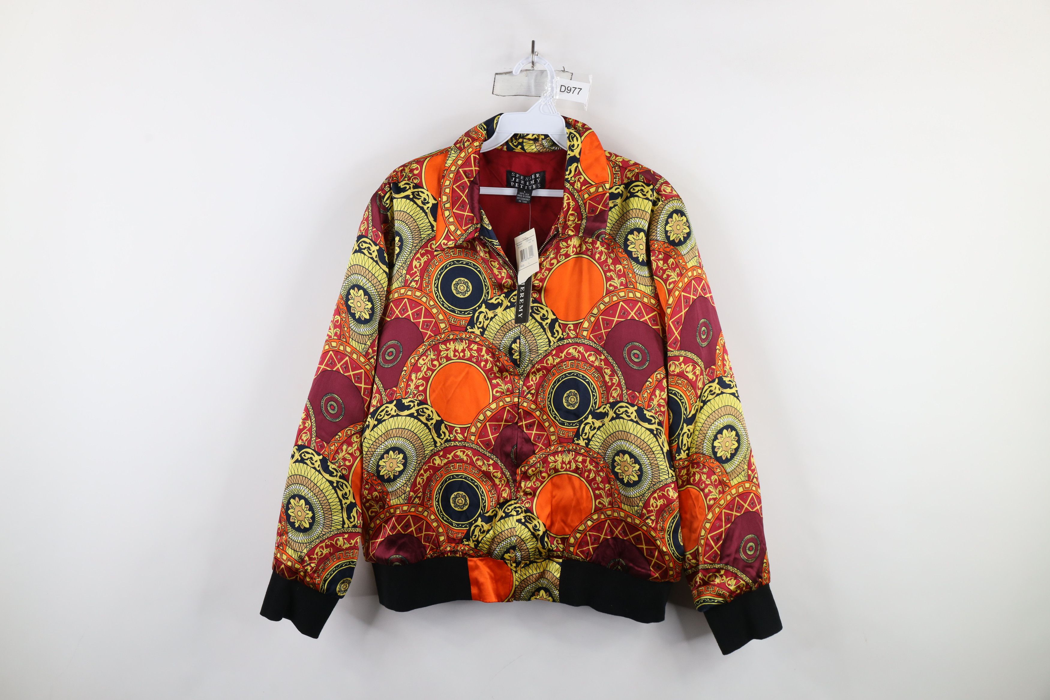 Vintage Deadstock Vintage 90s Streetwear Geometric Zip Bomber Jacket Size L / US 10 / IT 46 - 1 Thumbnail
