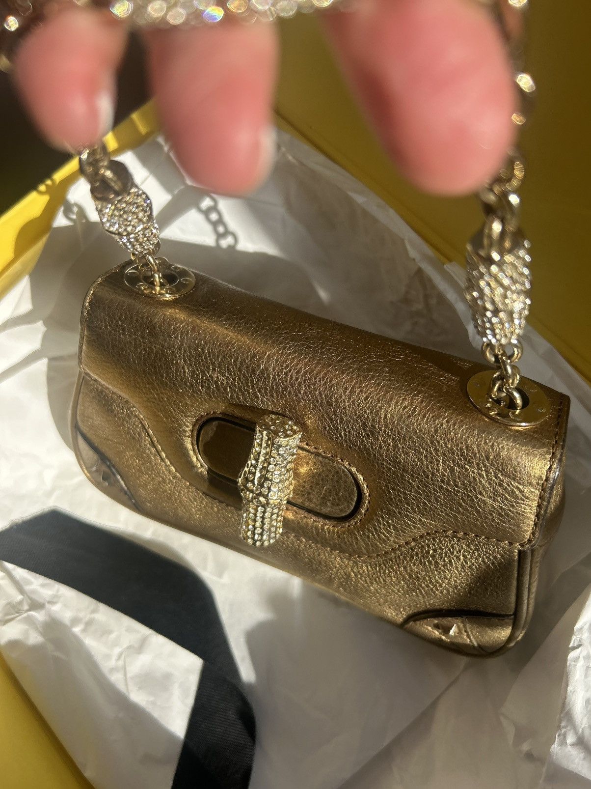 Gucci Vintage bronze pursewiyh swarovskichsin Size ONE SIZE - 8 Thumbnail