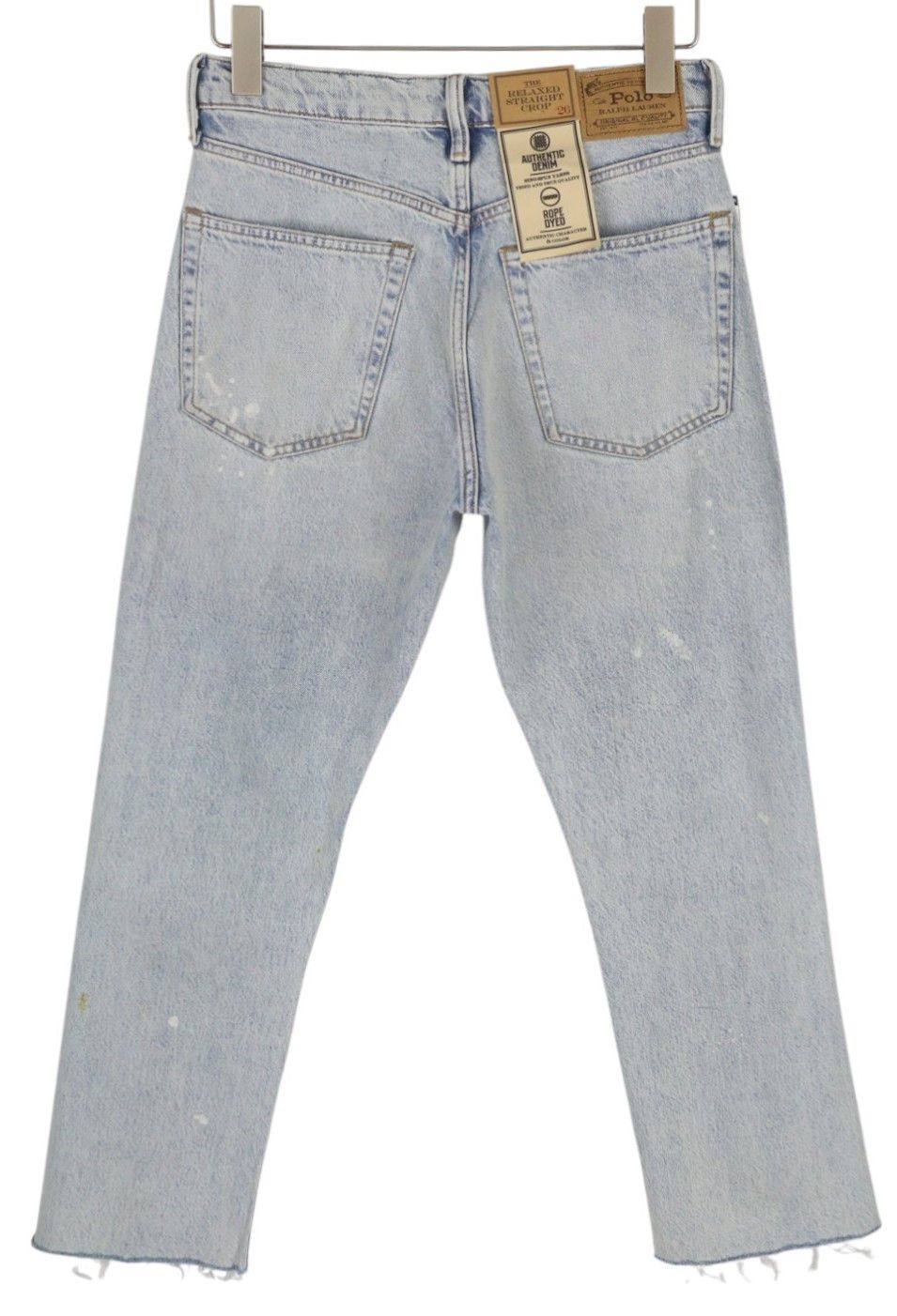 Polo Ralph Lauren W26 Relaxed Crop Distress Painted Blue Jeans 84702 Size 26" / US 2 / IT 38 - 2 Thumbnail