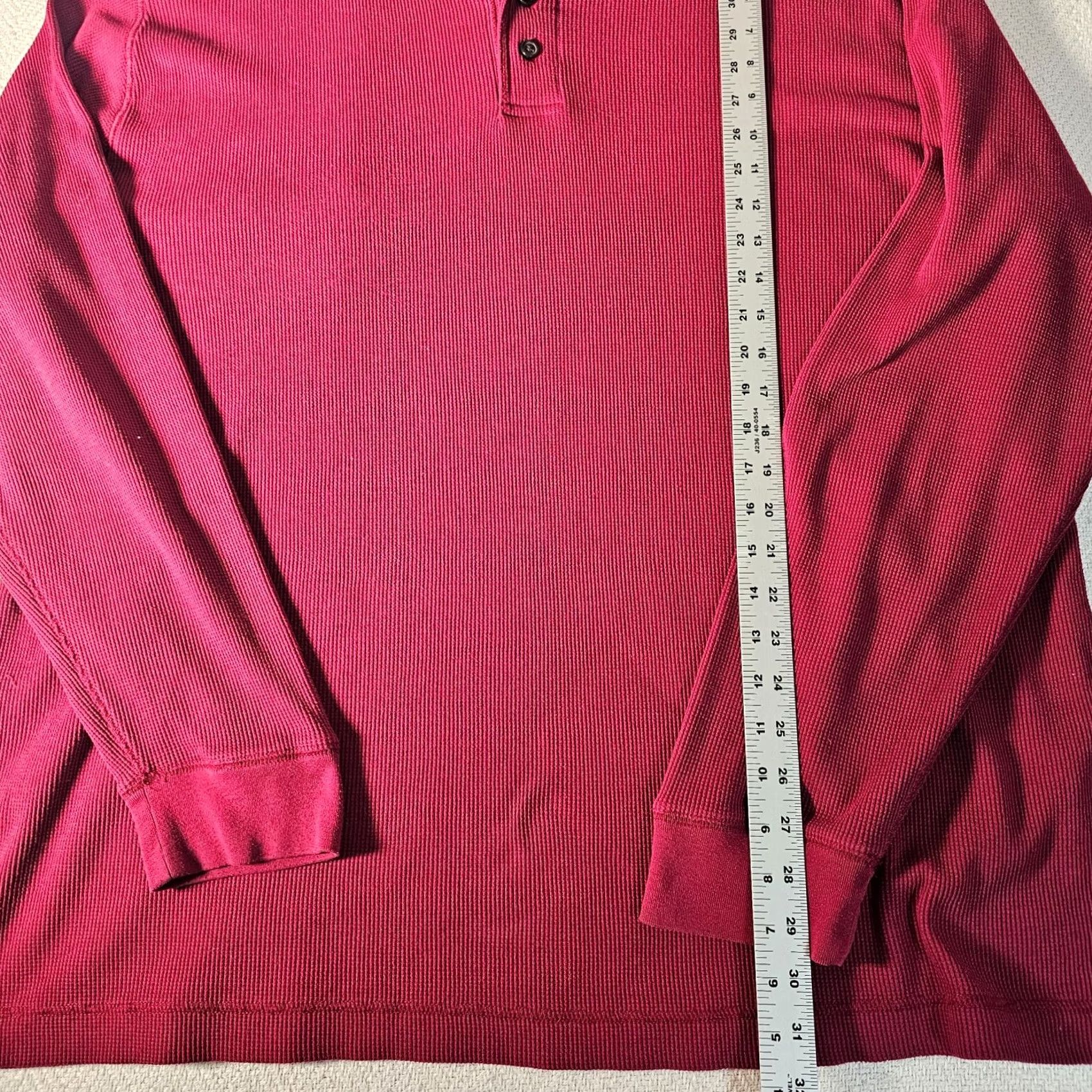 Vintage VINTAGE Saddlebred Henley Shirt Mens XLT Maroon Red Comfort Flex Long Sleeve Casual Size US XL / EU 56 / 4 - 4 Thumbnail