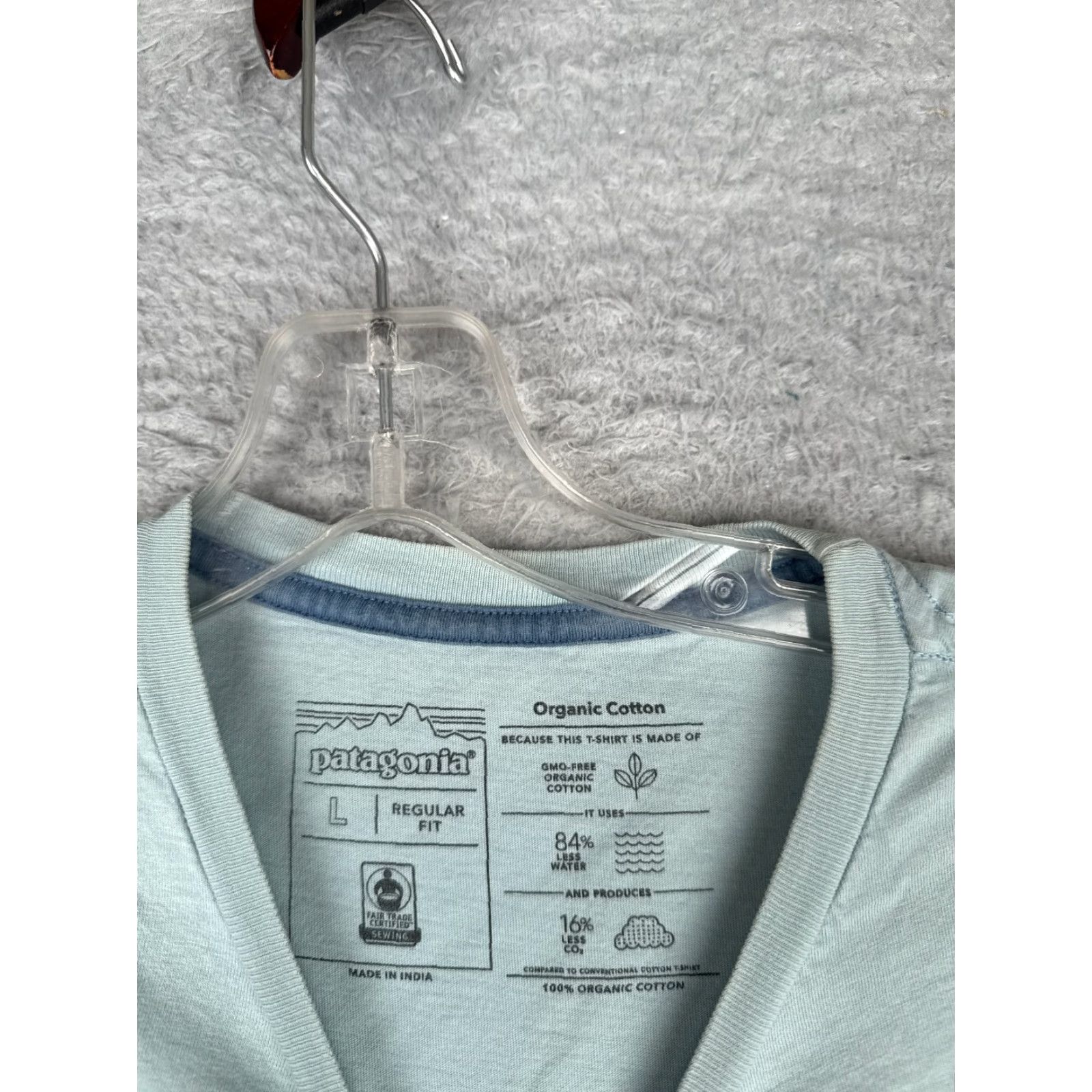 Patagonia Patagonia Shirt Men L Blue Crew Neck Short Sleeve 100% Cotton Logo USA Outdoor All Seasons Slim Regular Active Size US L / EU 52-54 / 3 - 7 Thumbnail