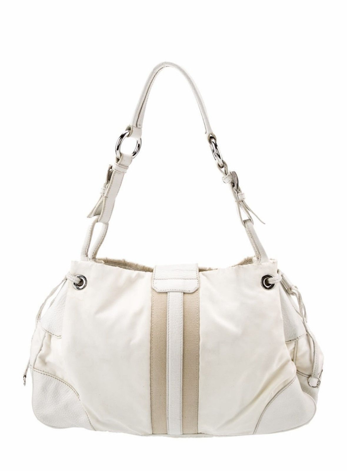 Prada RARE Prada white nylon shoulder bag cream Size ONE SIZE - 2 Thumbnail