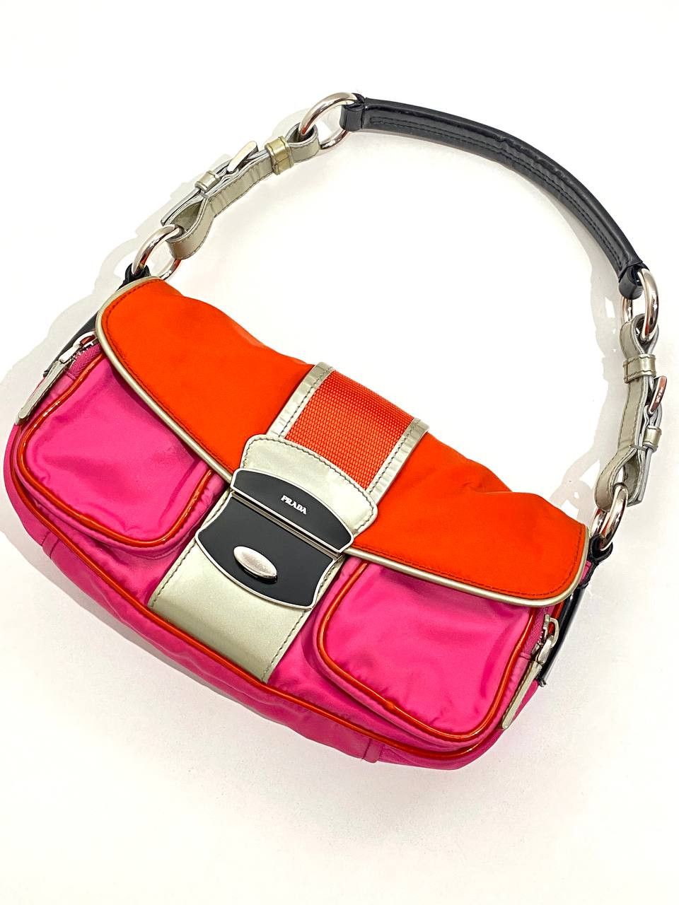 Prada Prada Rosa Pocket Space Logo Shoulder Hand Bag Vintage Y2K Size ONE SIZE - 4 Thumbnail