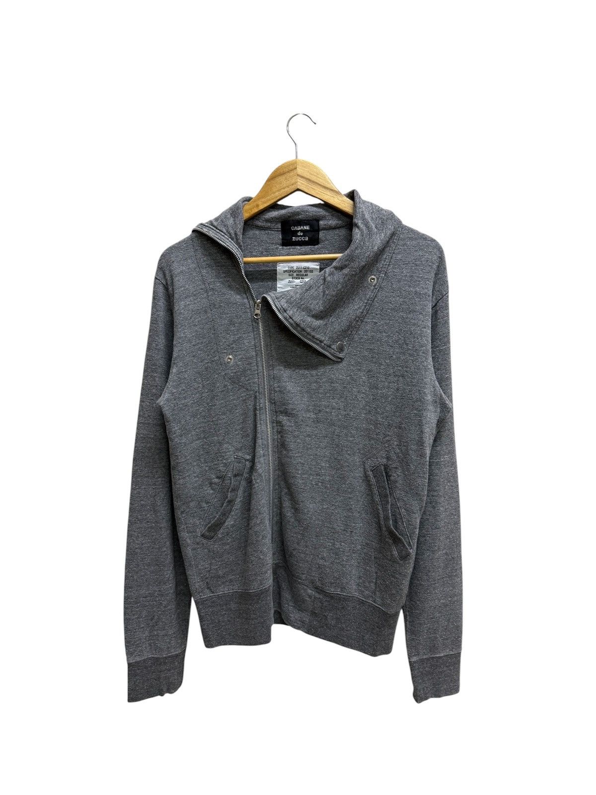 CABANE de ZUCCa Cabane de Zucca grey asymmetrical xipper jacket sweater Size US S / EU 44-46 / 1 - 1 Thumbnail