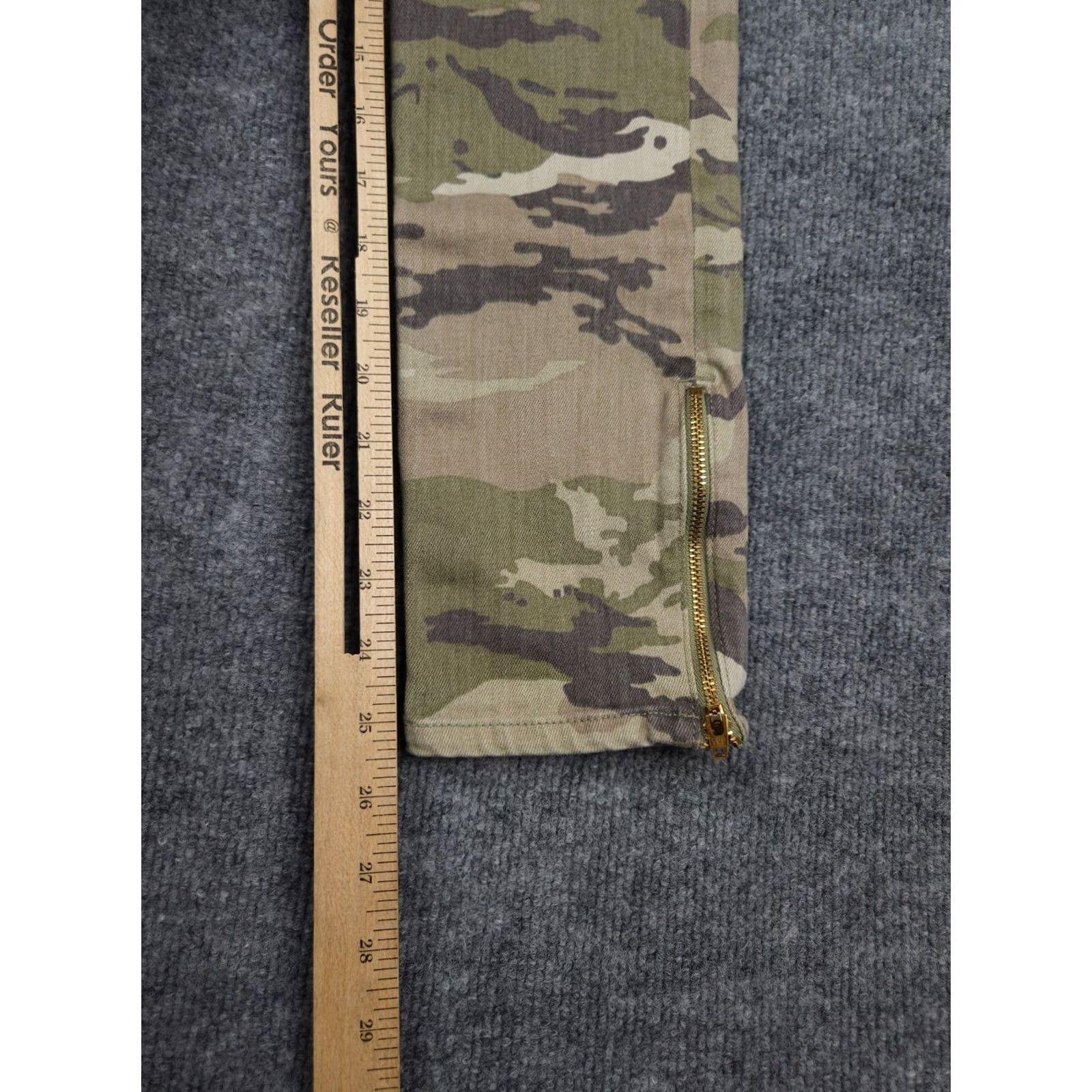 Ramy Brook Ramy Brook Camo Pants Women Slim Fit Zip Ankles Low Rise 25 x 25 Green Denim Stretch 5-Pocket Moto Pattern Jeans Size 42" / US 20 - 7 Thumbnail